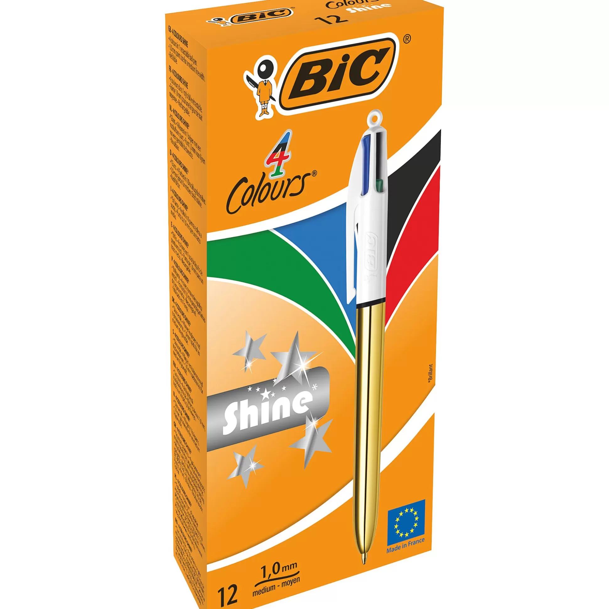 BIC Pennen & Vullingen-4 Kleuren Balpen Shine Goud