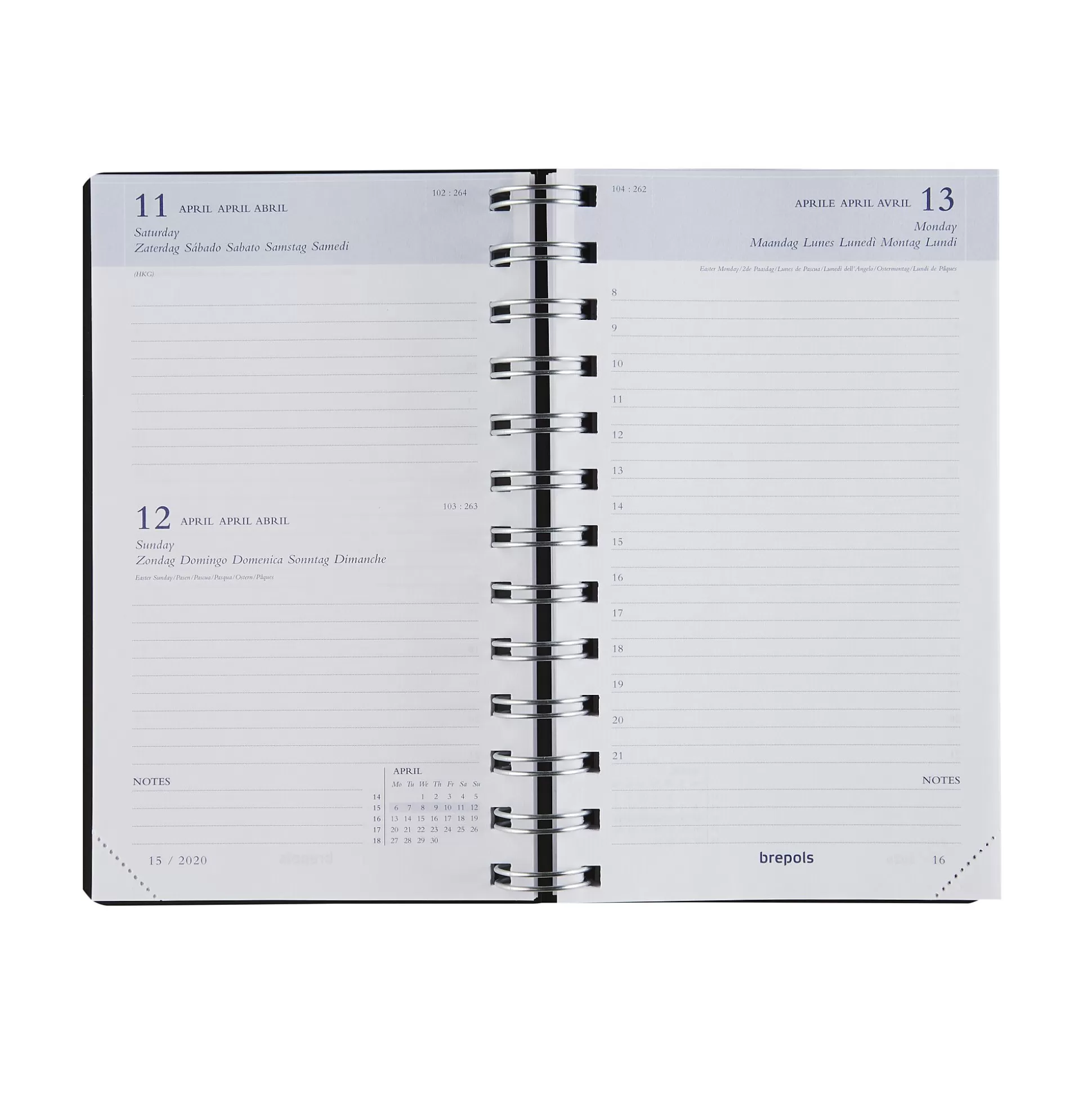 BREPOLS Agenda's-Agenda 10X16,5Cm 1 Dag Per Pagina 6 Talen Breform Polyprop Zwart