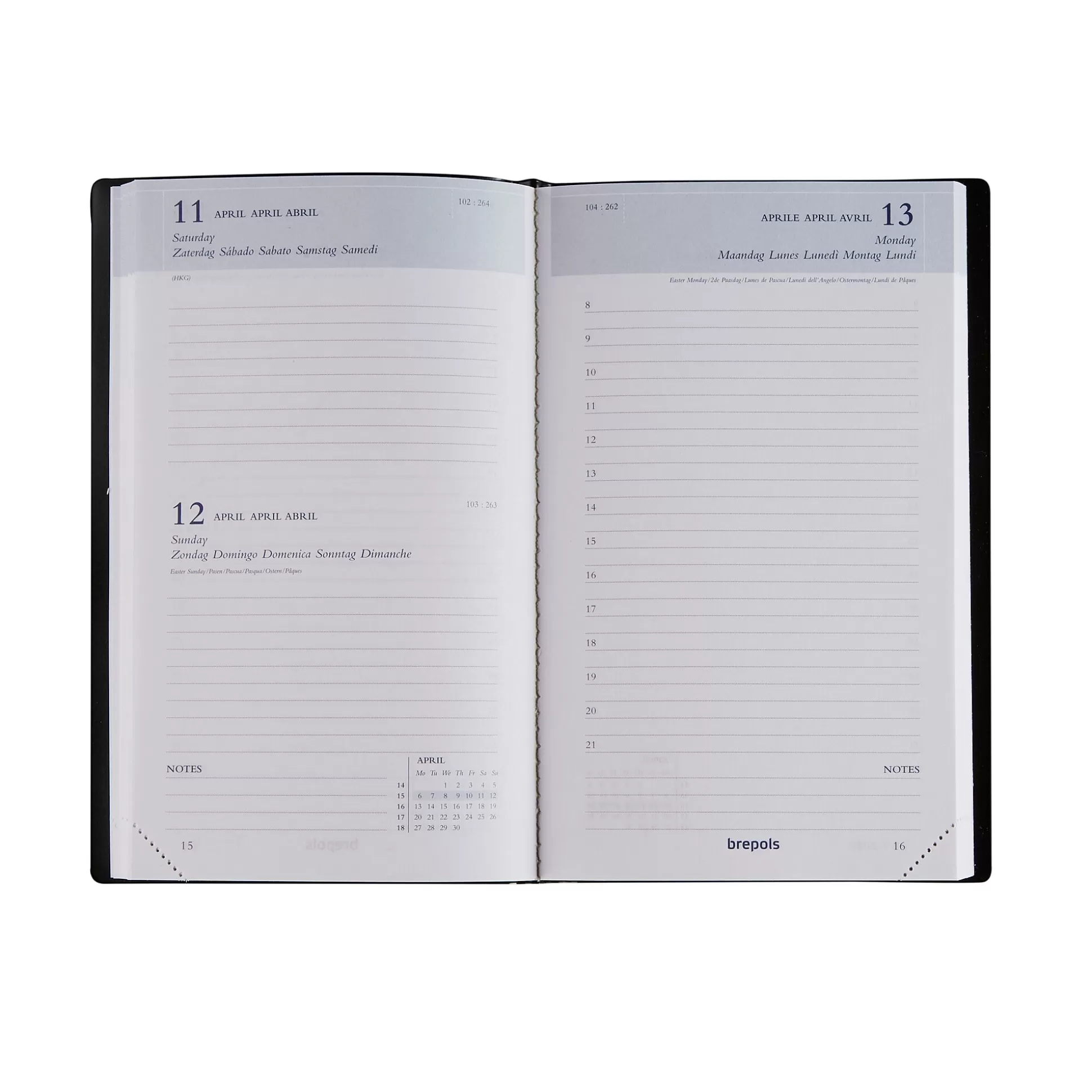 BREPOLS Agenda's-Agenda 10X16,5Cm 1 Dag Per Pagina 6 Talen Breform Seta Blauw