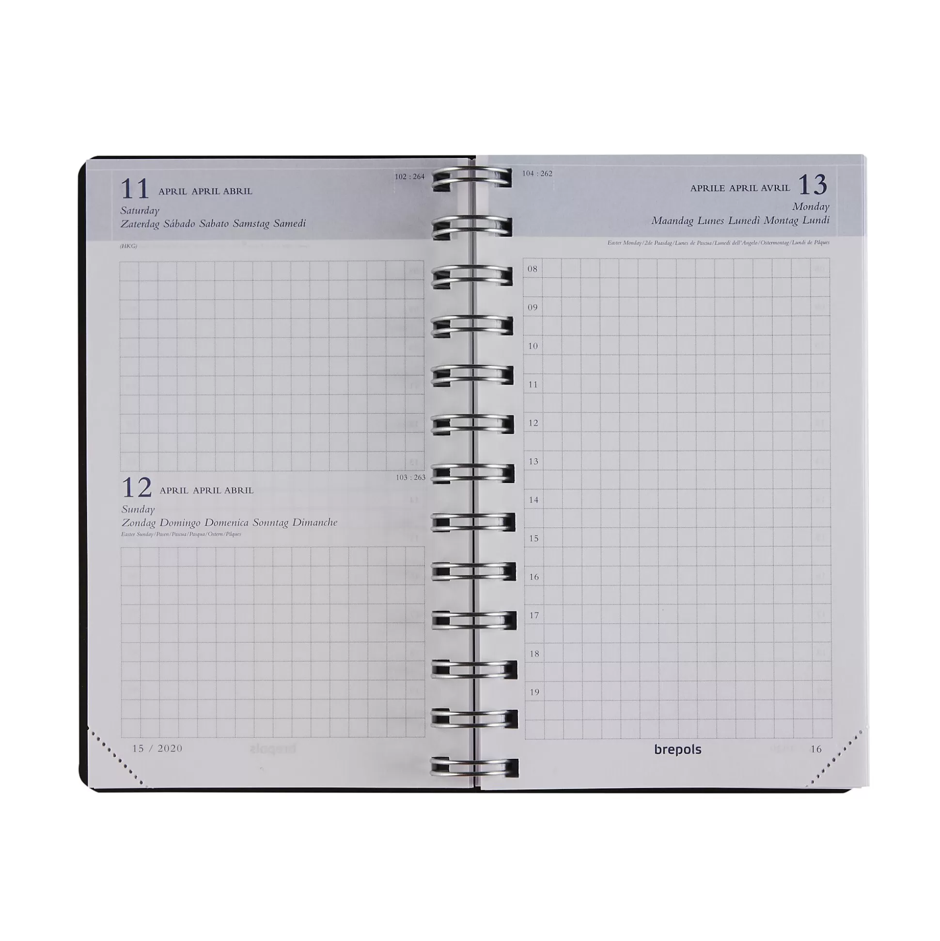 BREPOLS Agenda's-Agenda 10X16,5Cm 1 Dag Per Pagina 6 Talen Building Polyprop Zwart