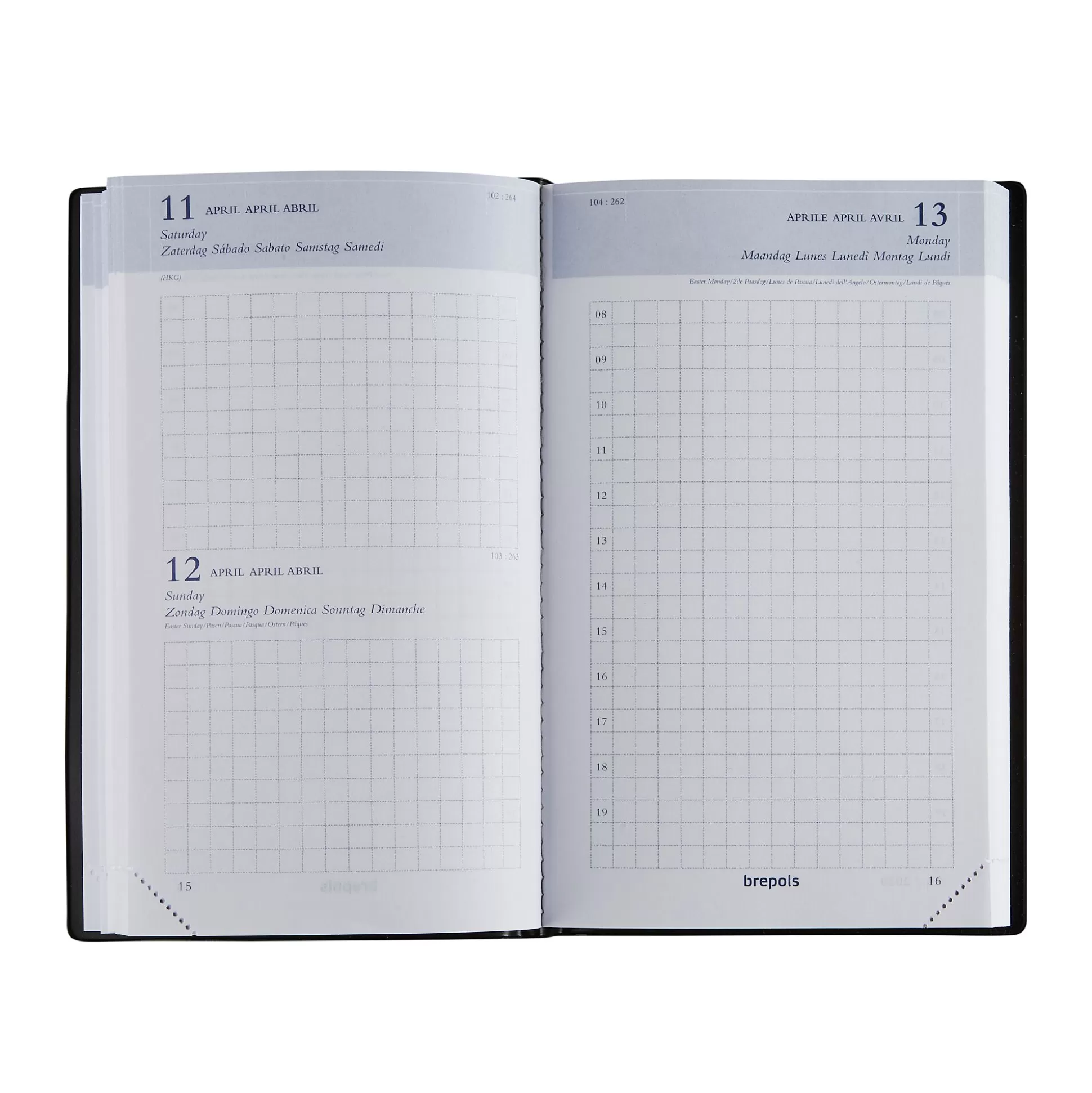 BREPOLS Agenda's-Agenda 10X16,5Cm 1 Dag Per Pagina 6 Talen Building Seta Zwart