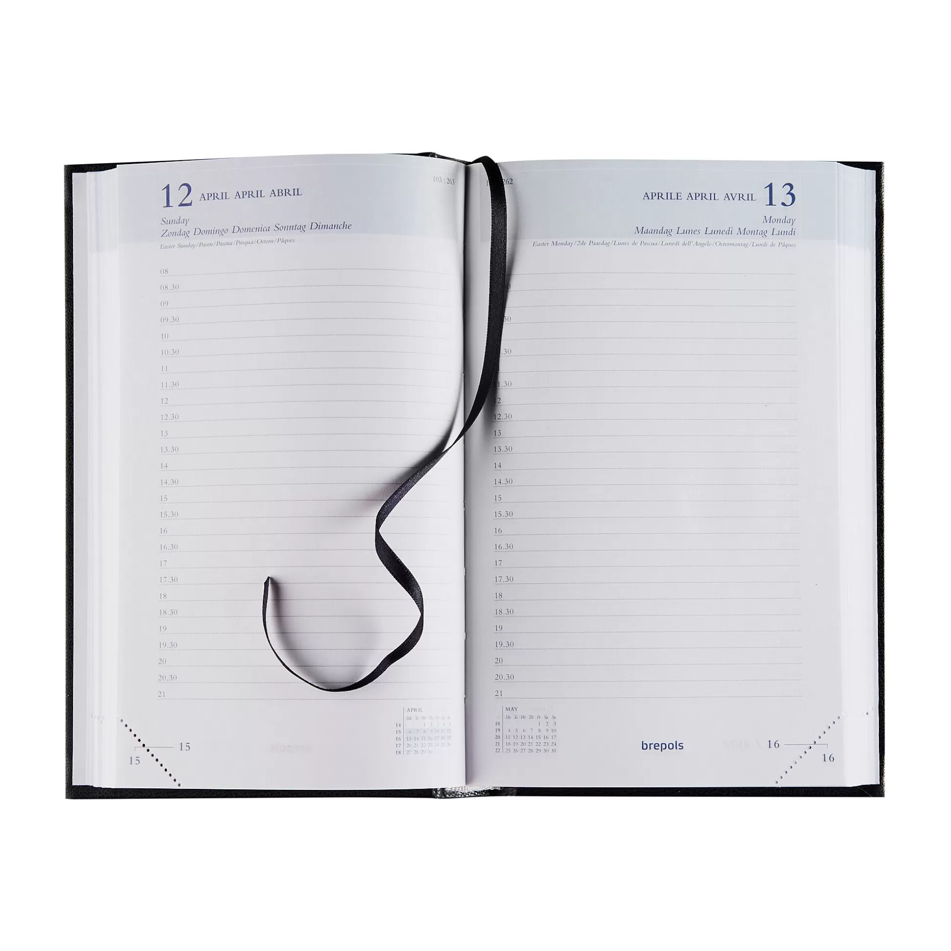 BREPOLS Agenda's-Agenda 11,3X18,2Cm 1 Dag Per Pagina 6 Talen Brefix Lima Blauw