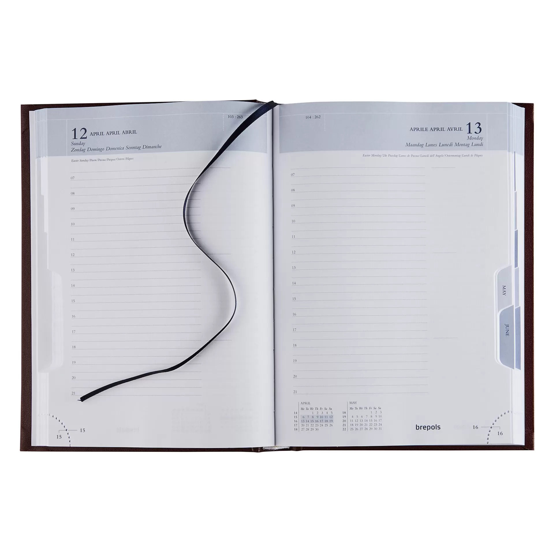 BREPOLS Agenda's-Agenda 14,8X21Cm 1 Dag Per Pagina 6 Talen Minister Lima Blauw