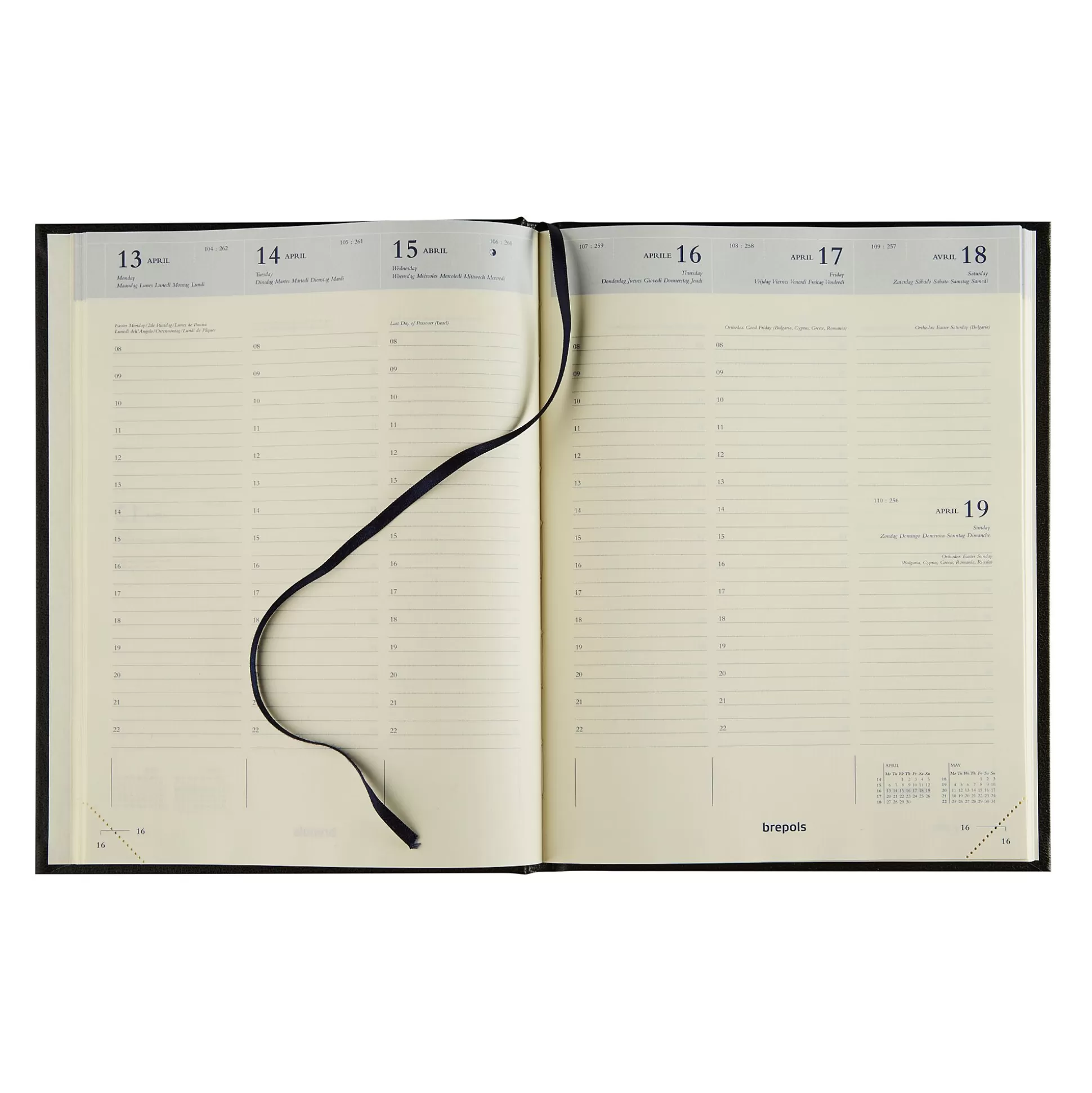 BREPOLS Agenda's-Agenda 17,2X22Cm 1 Week Op 2 Pagina's 6 Talen Timing Lima Blauw