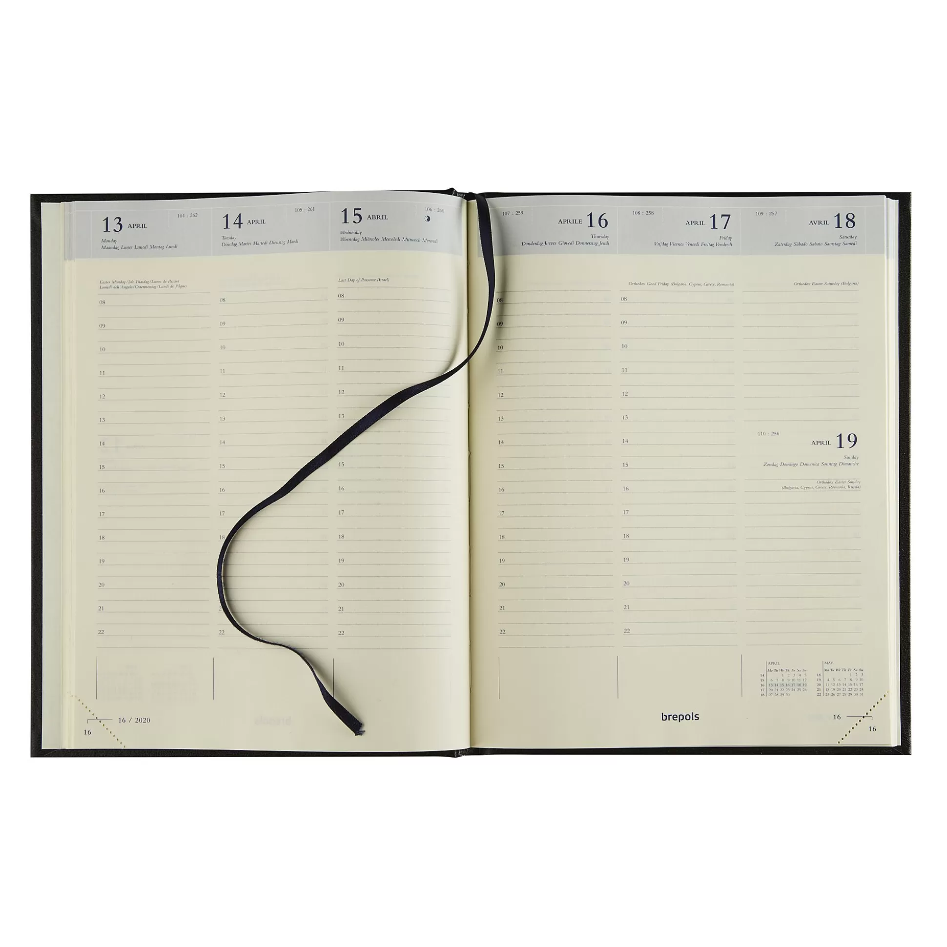 BREPOLS Agenda's-Agenda 17,2X22Cm 1 Week Op 2 Pagina's 6 Talen Timing Moose Bruin