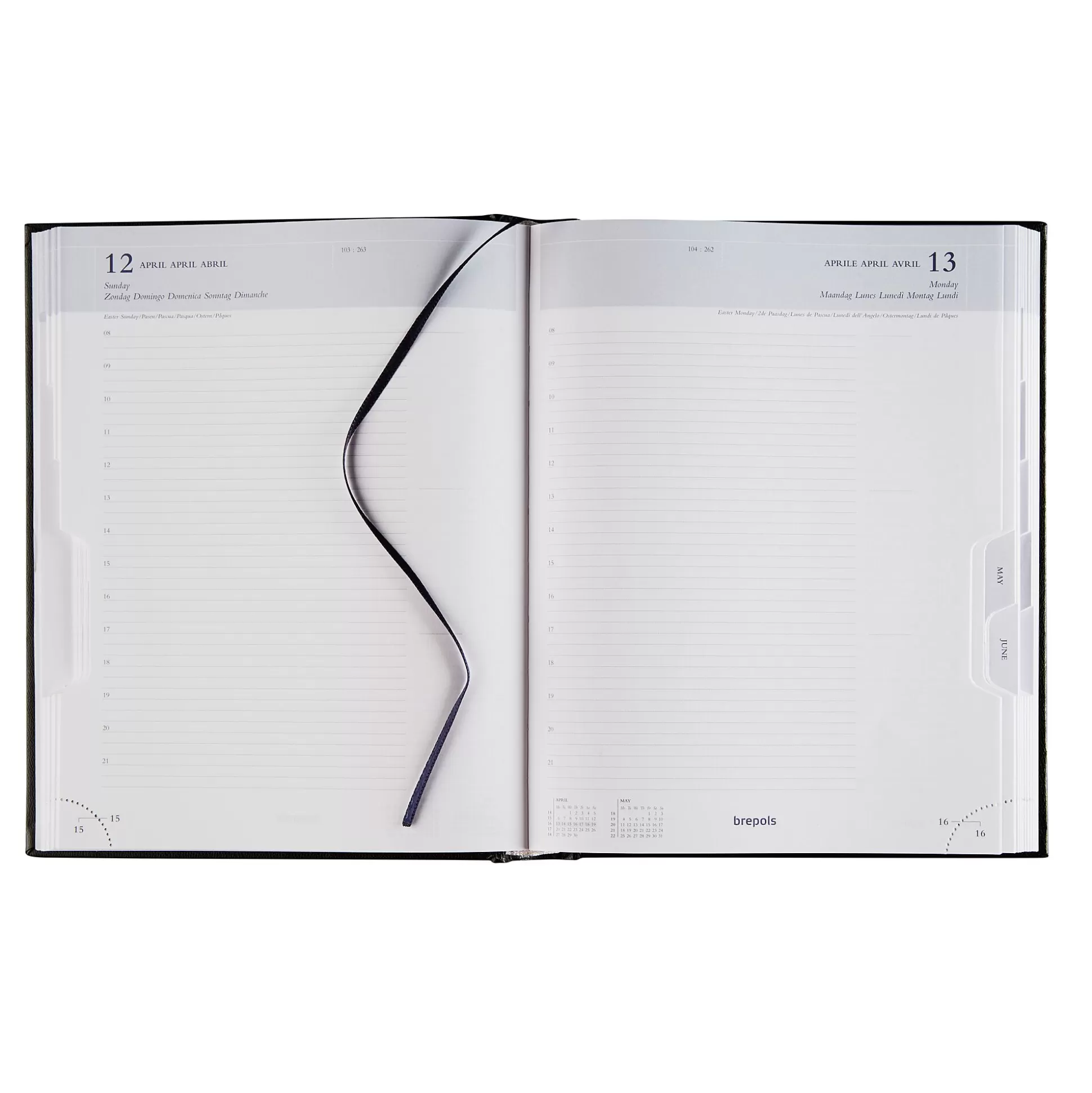 BREPOLS Agenda's-Agenda 17X22Cm 1 Dag Per Pagina 6 Talen Ambassador Lima Zwart