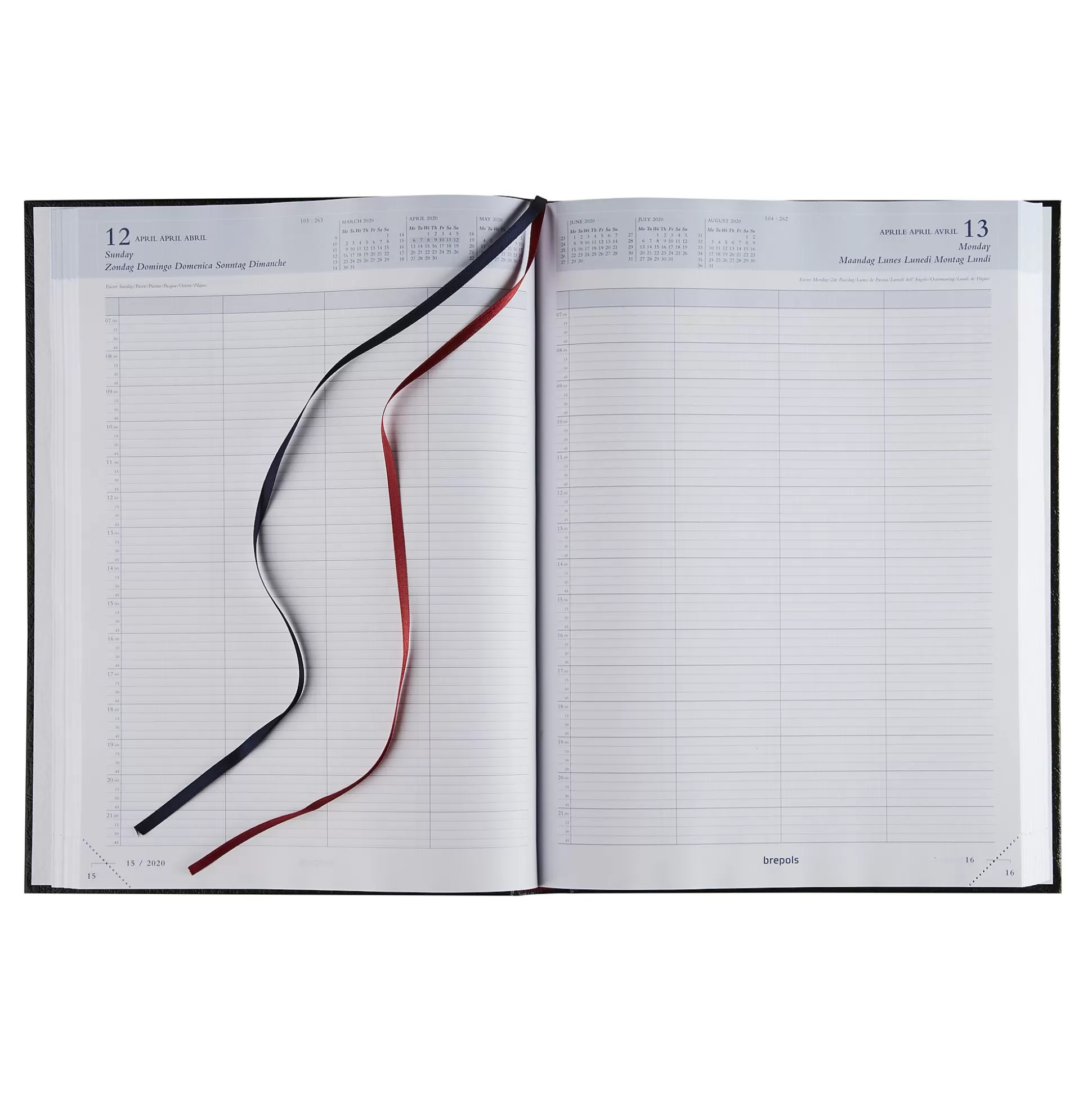 BREPOLS Agenda's-Agenda 21X29Cm 1 Dag Per Pagina 6 Talen Bremax 1 Santex Zwart