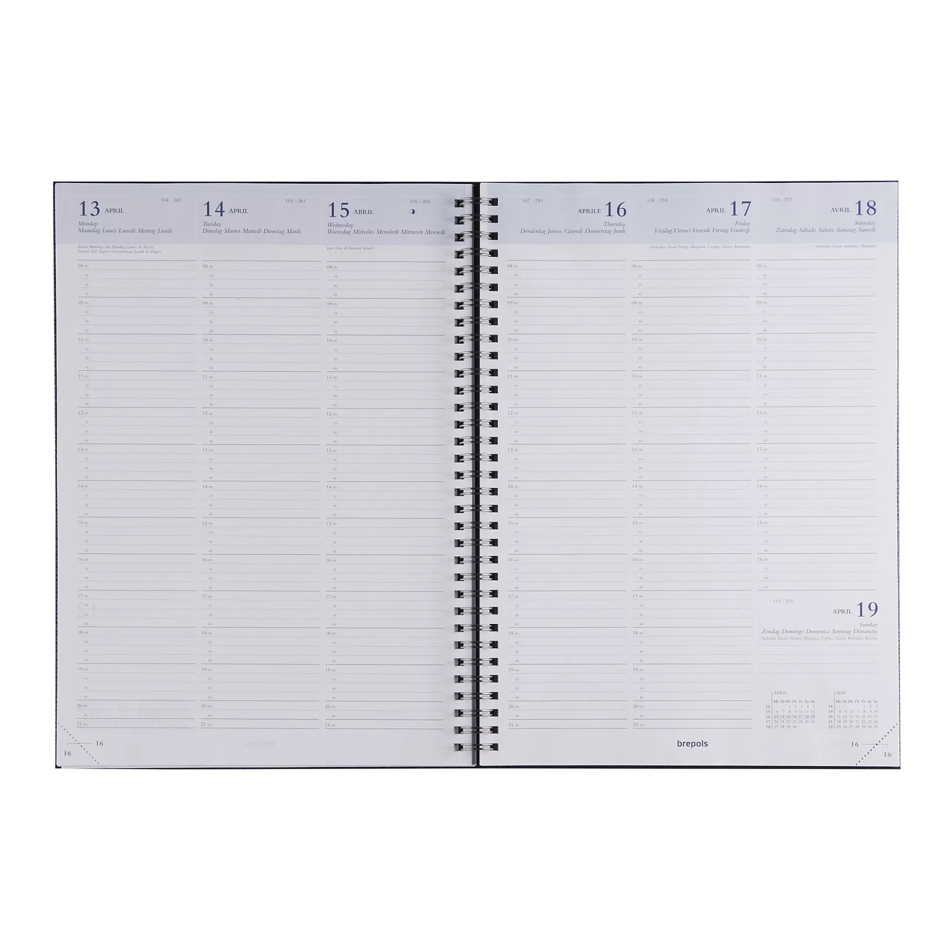 BREPOLS Agenda's-Agenda 21X29Cm 1 Week Op 2 Pagina's 6 Talen Omega Kazar Blauw