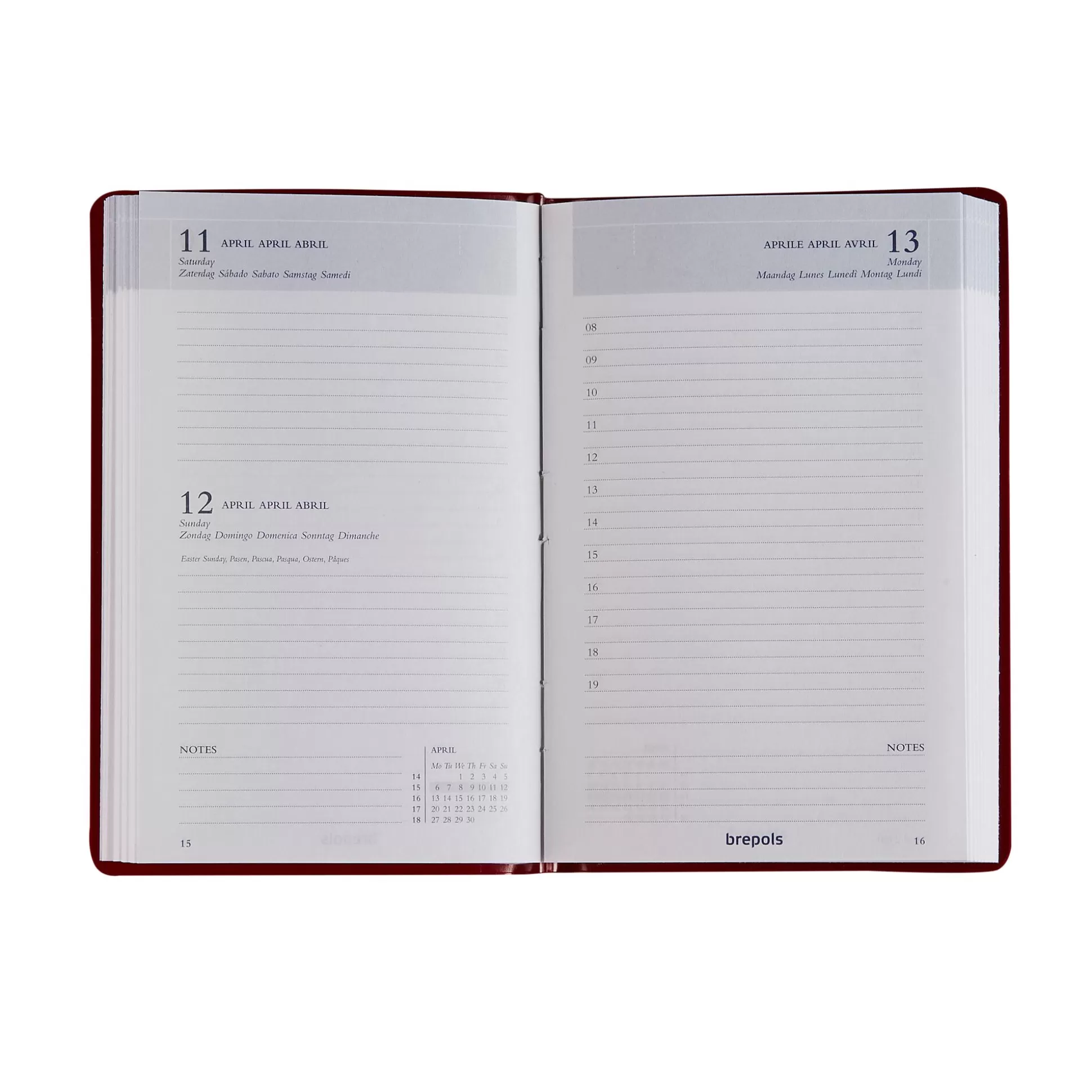 BREPOLS Agenda's-Agenda 7,8X12Cm 1 Dag Per Pagina 6 Talen Trade Seta
