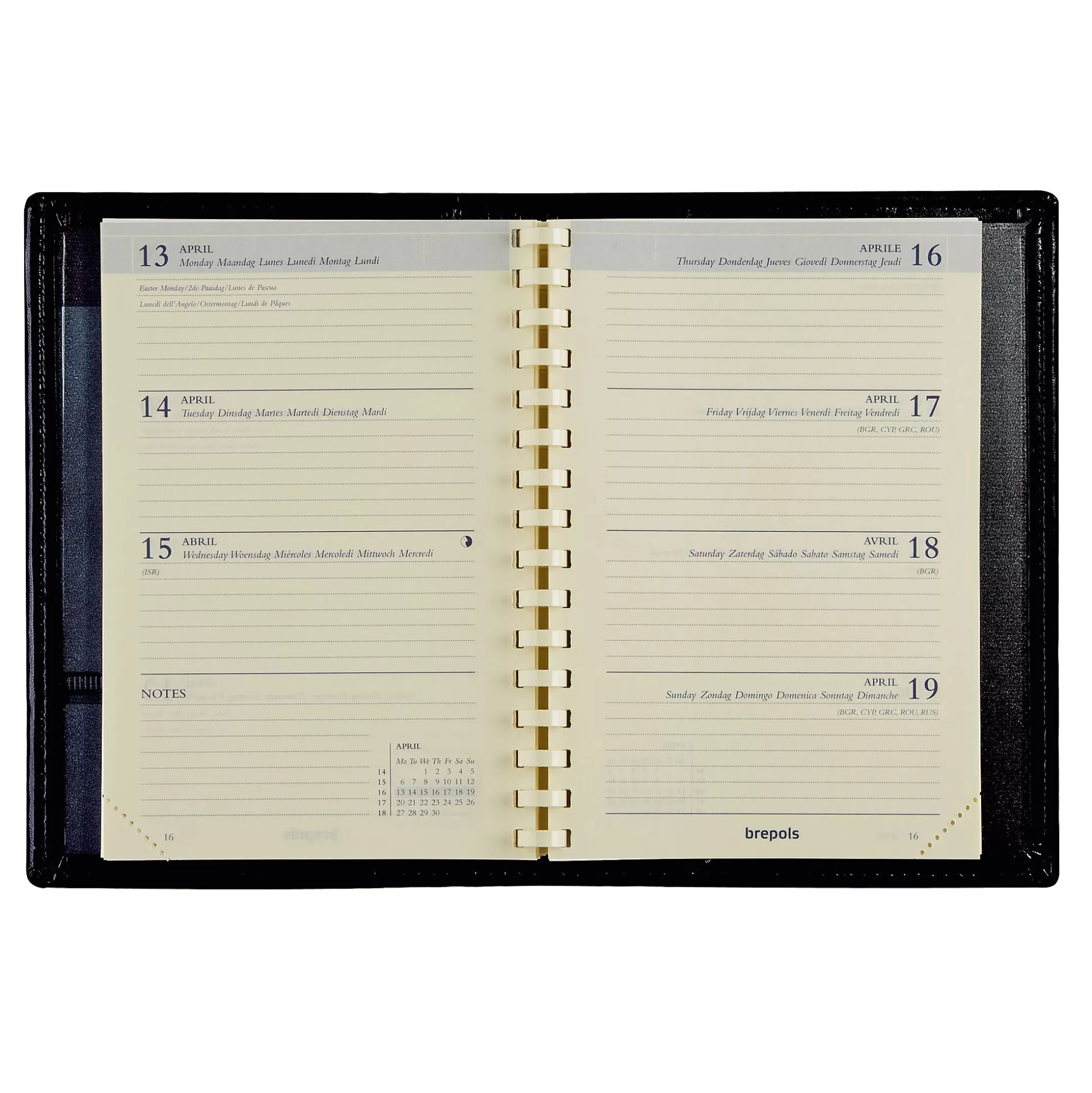 BREPOLS Agenda's-Agenda 8,1X12Cm 1 Week Op 2 Pagina's 6 Talen Delta Genova Blauw