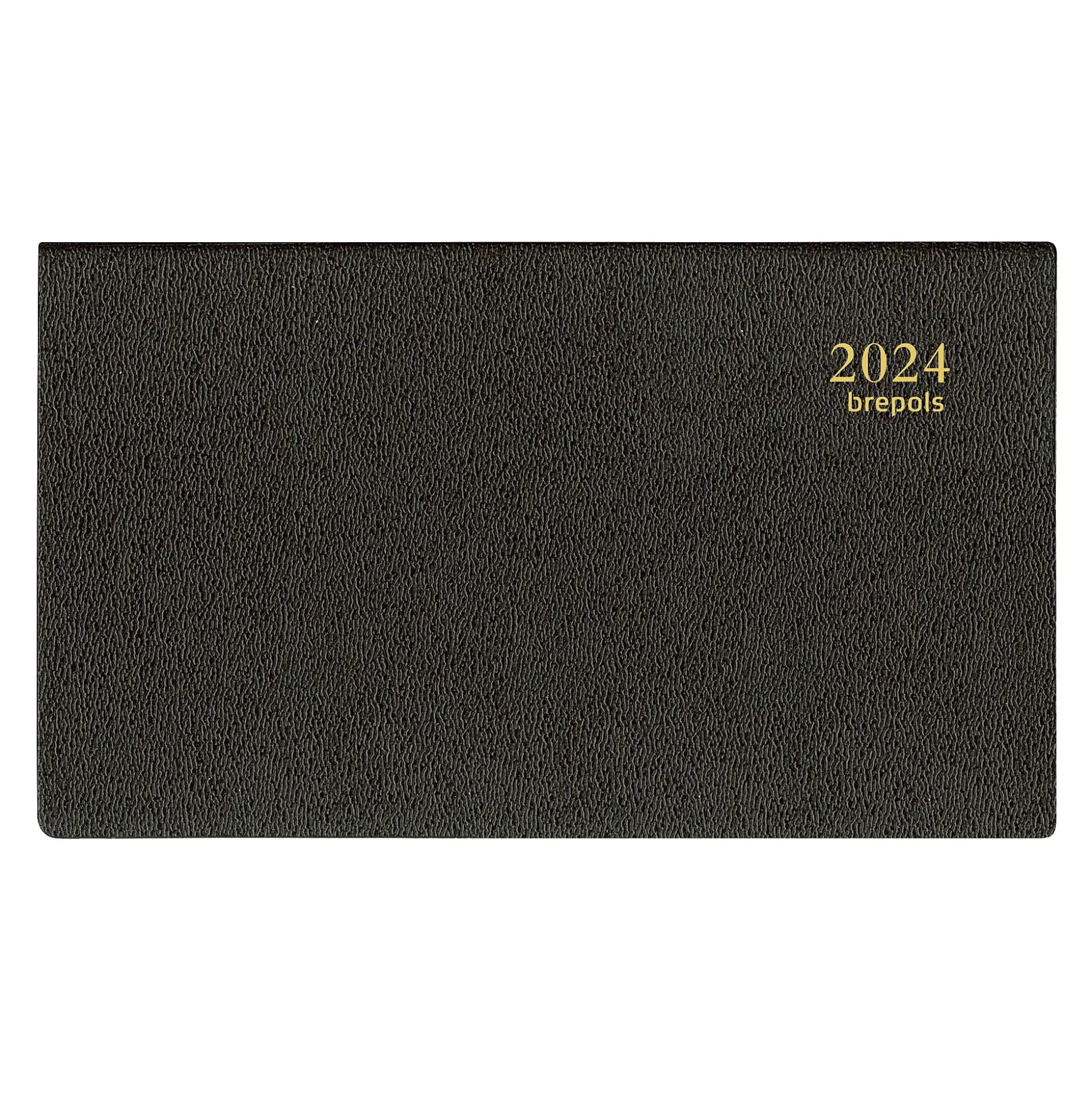 BREPOLS Agenda's-Agenda 9X16Cm 1 Week Op 2 Pagina's 6 Talen Omniplan Genova Zwart