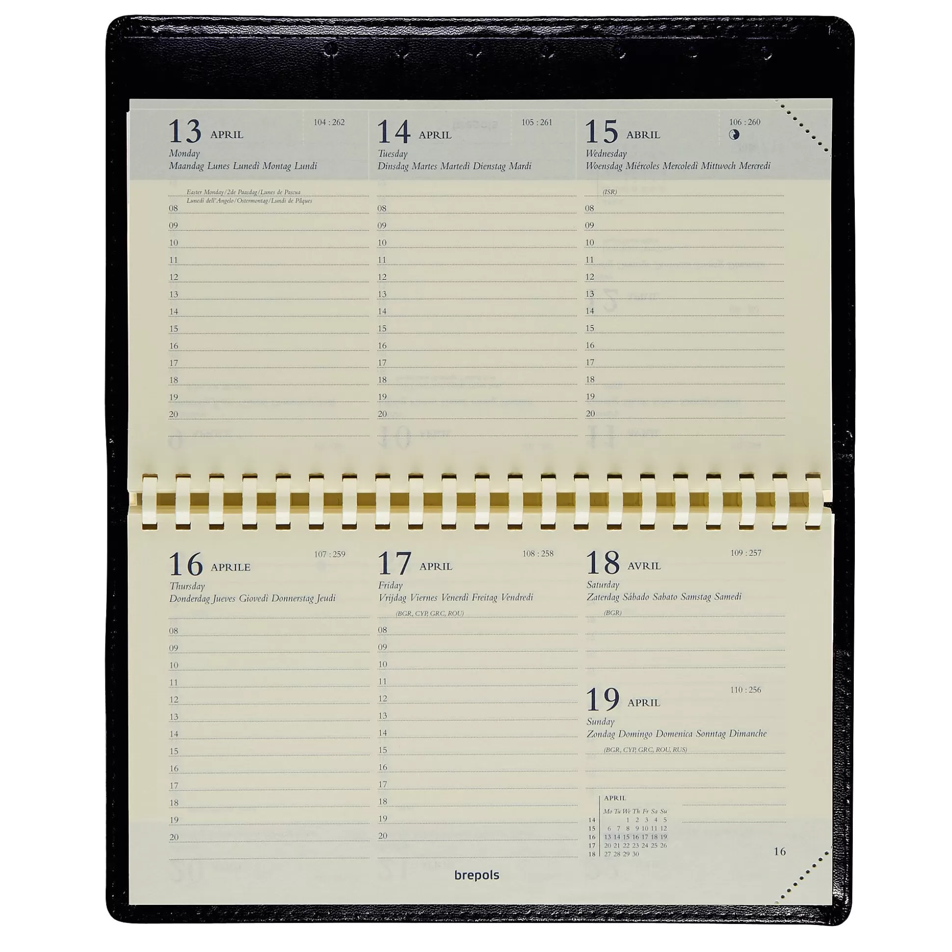 BREPOLS Agenda's-Agenda 9X16Cm 1 Week Op 2 Pagina's 6 Talen Omniplan Seta Bordeaux