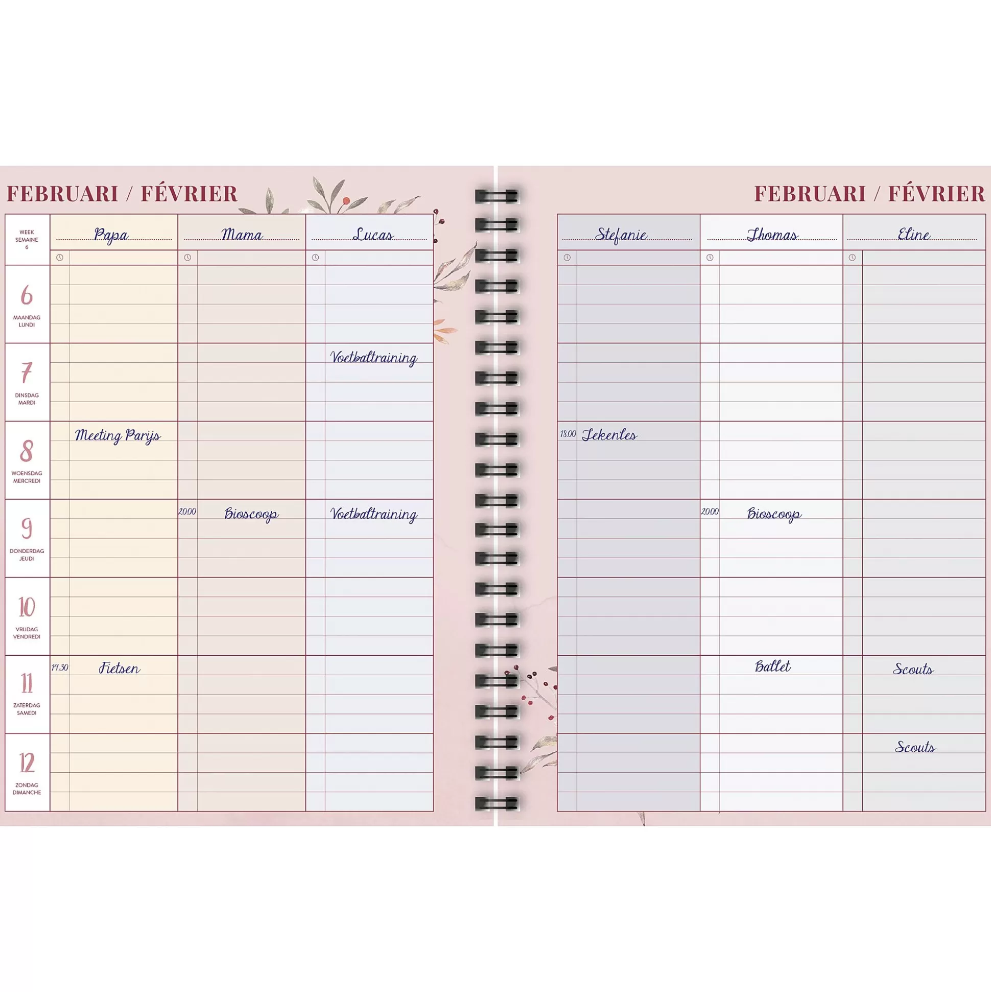 BREPOLS Agenda's-Agenda Familieplanner Fr 16,5X21,5Cm 1 Week Op 2 Pagina's