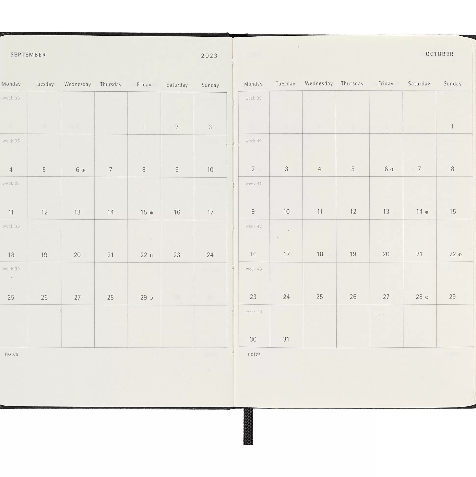 MOLESKINE Agenda's-Agenda P 14X9Cm 1 Week Op 2 Pagina's Hard Cover Zwart