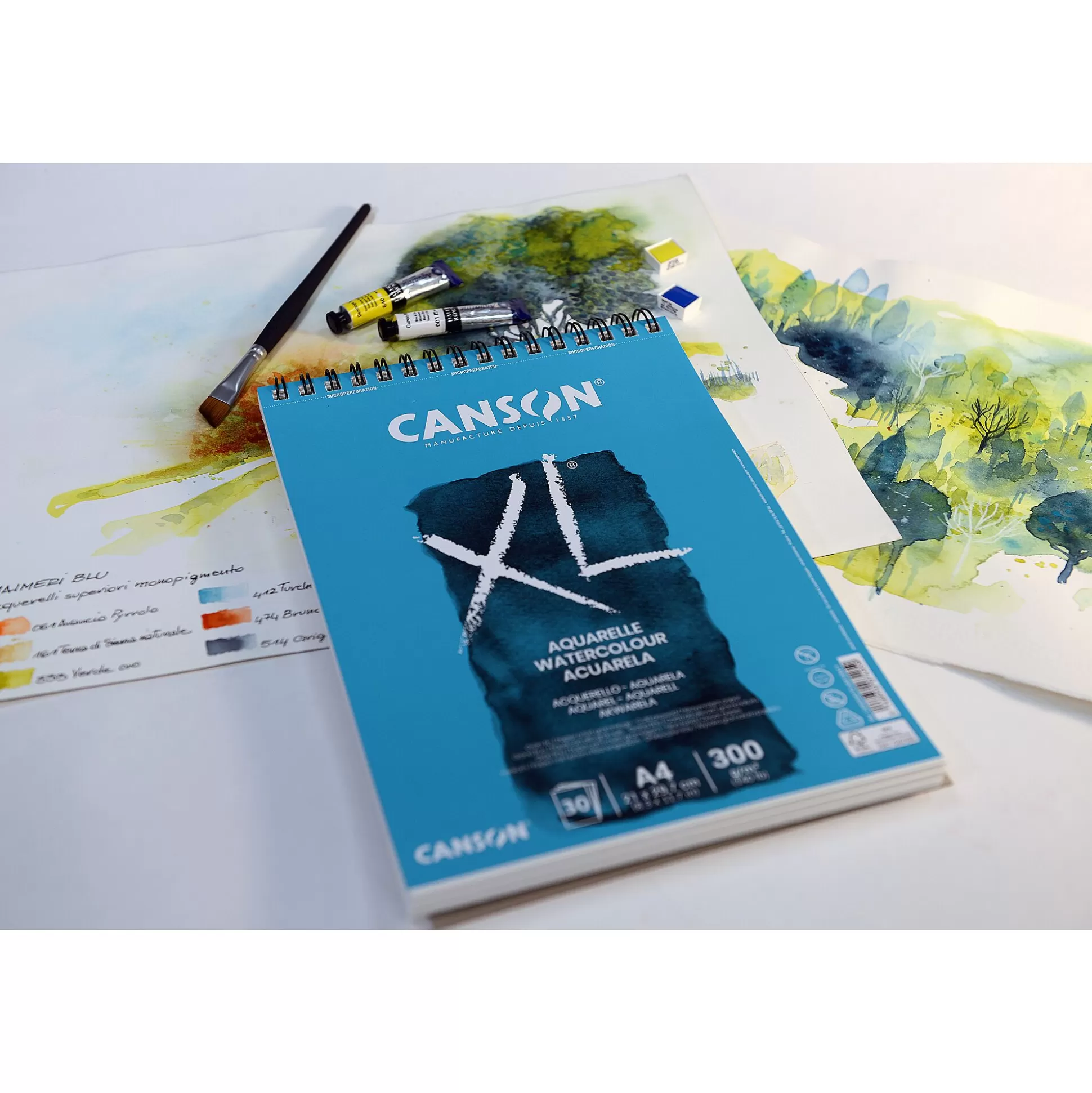 CANSON Tekenpapier-Album Xl Aquarelle 30 Vellen 300G/M A4 Spiraal