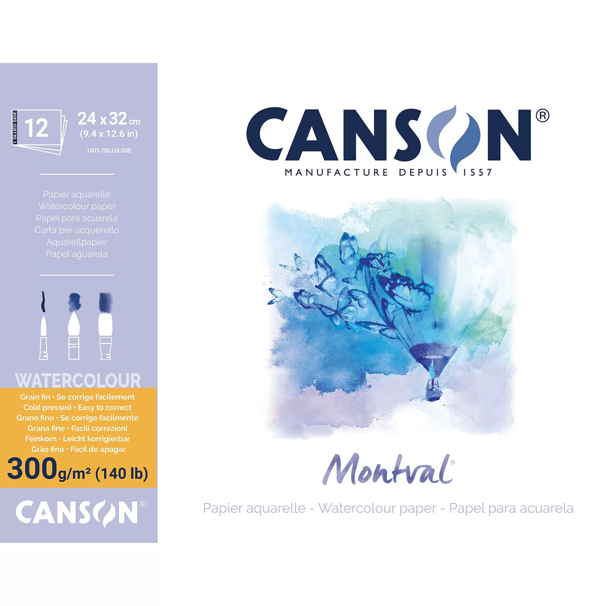 CANSON Tekenpapier-Aquarelblok 12 Vellen 24X32Cm 300G/M