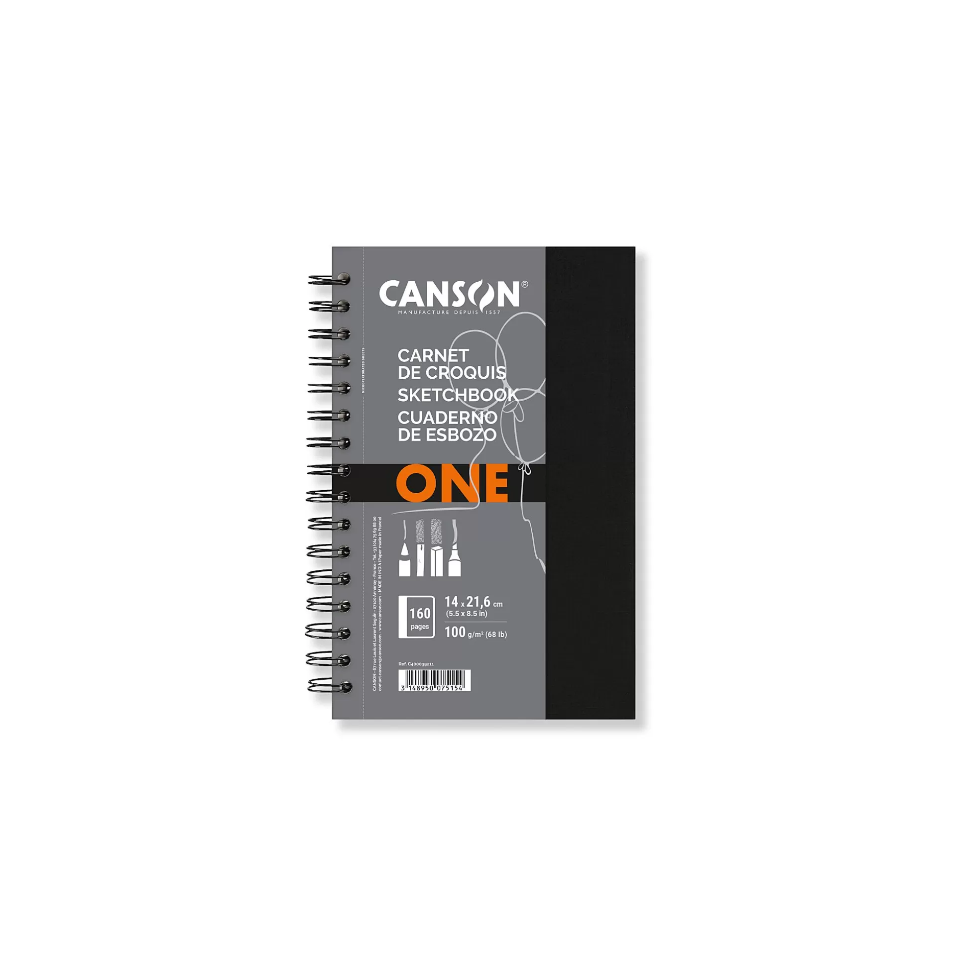 CANSON Tekenpapier-Art Book One 80 Vellen 14X21,6Cm 100G/M Spiraal