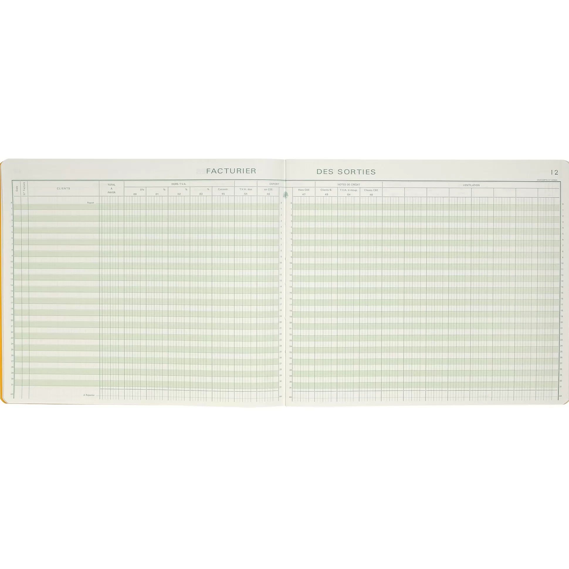 EXACOMPTA Speciaal Papier & Schrijfboeken-Boekhoudingsregister Btw Verkoop Fr Met Identificatieblad 31 Lijnen 80 Genummerde Bladen