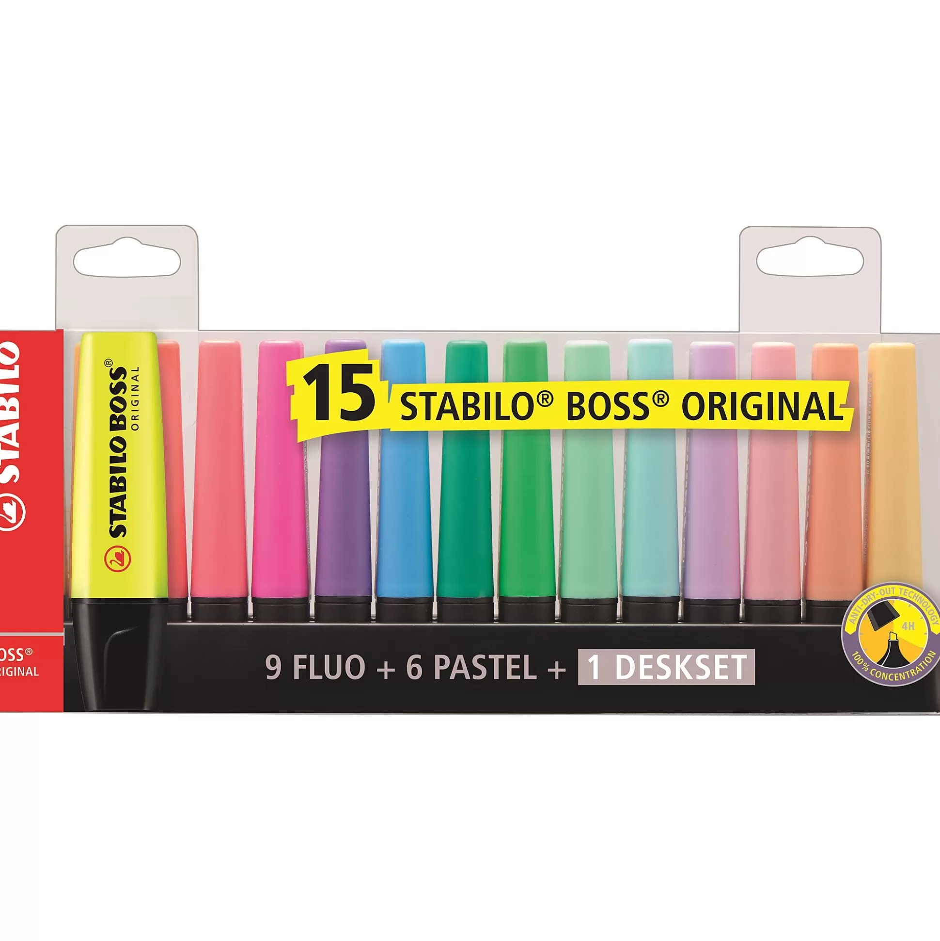 STABILO Stiften-Boss Original Markeerstift Deskset 15 Stuks