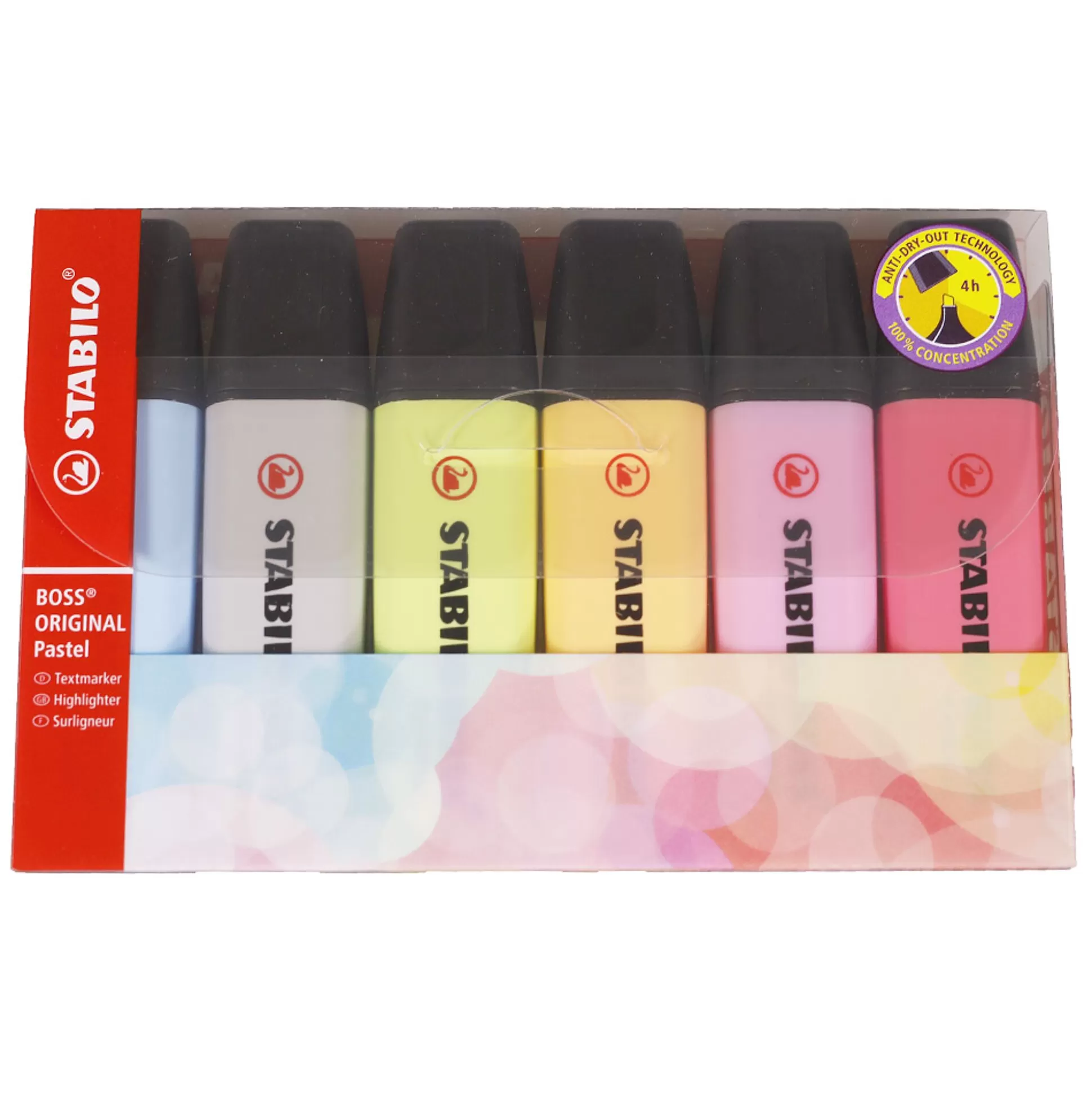 STABILO Stiften-Boss Original Markeerstift Pastel Wallet 6 Stuks