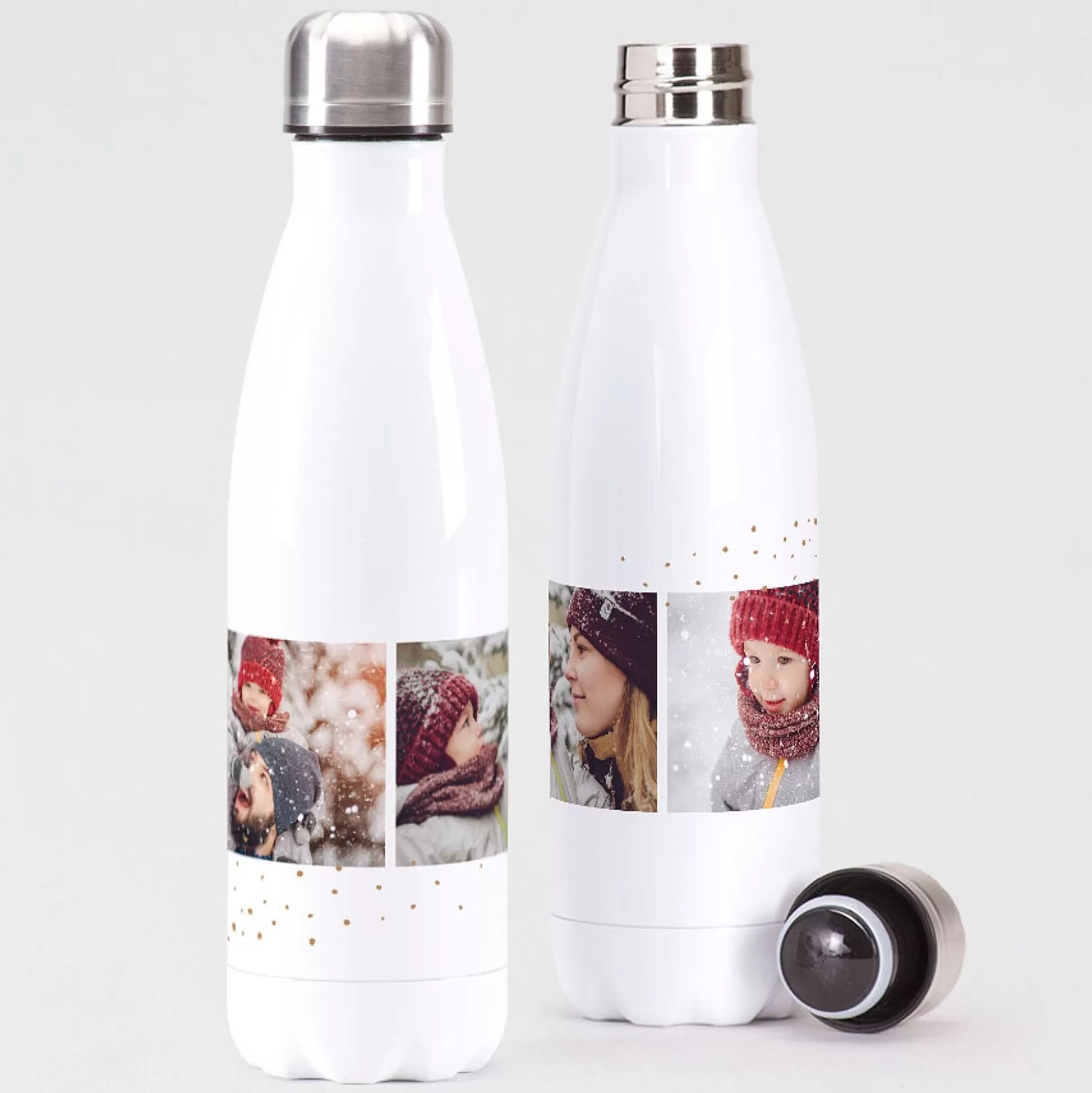 MIJN ONTWERP Drinkflessen-Bouteille Isotherme Multi Photos Et Flocons