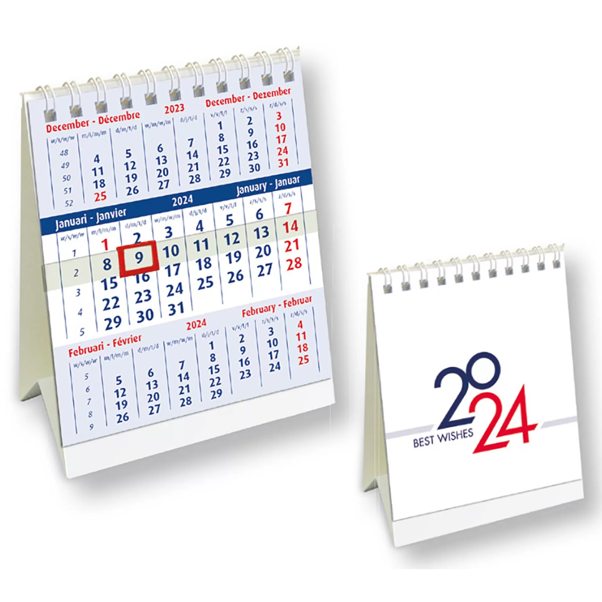 * Kalenders-Bureaukalender 10,5X17Cm 3-Maand