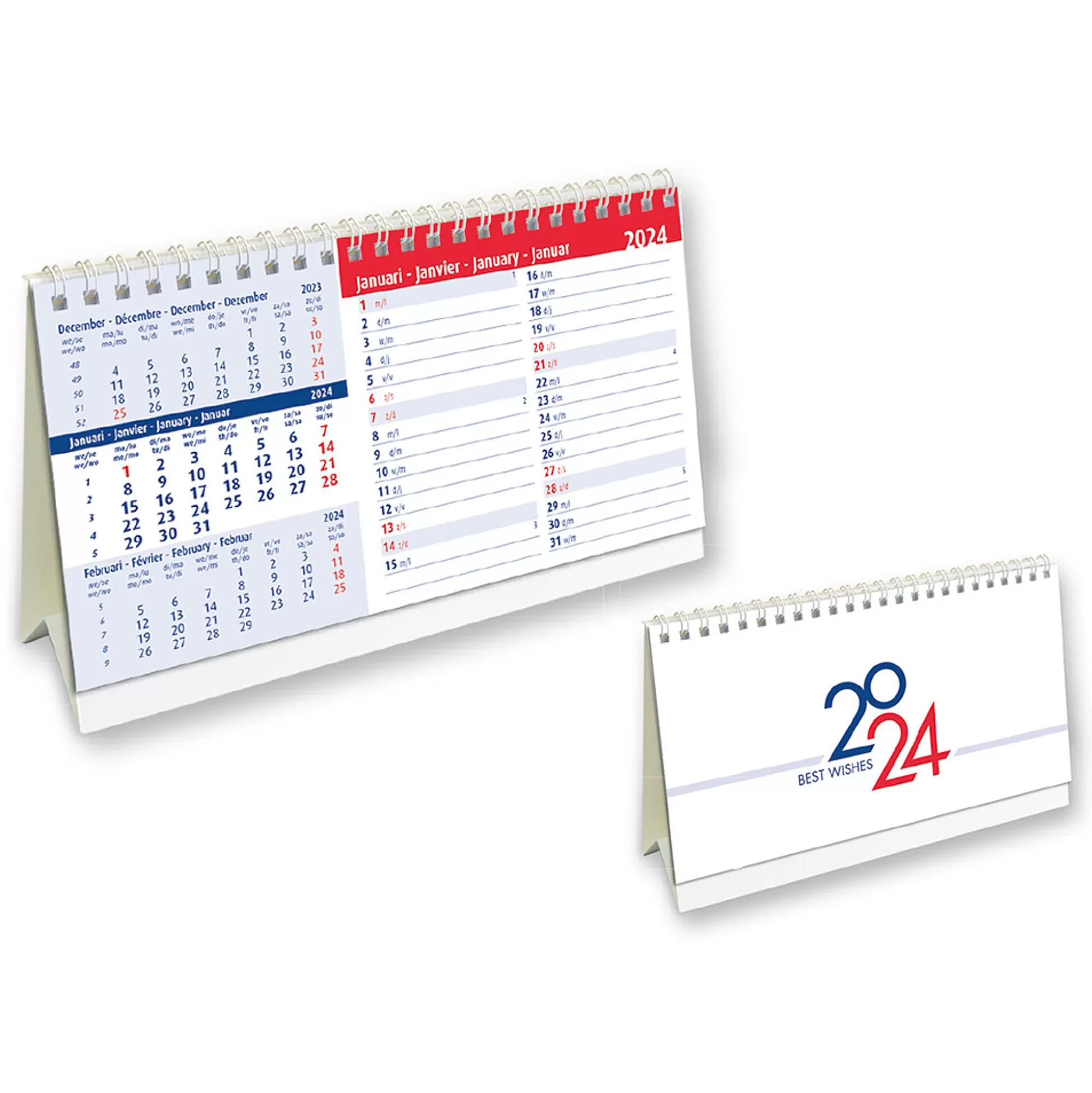 * Kalenders-Bureaukalender 16X21Cm 3 Maand + Memo