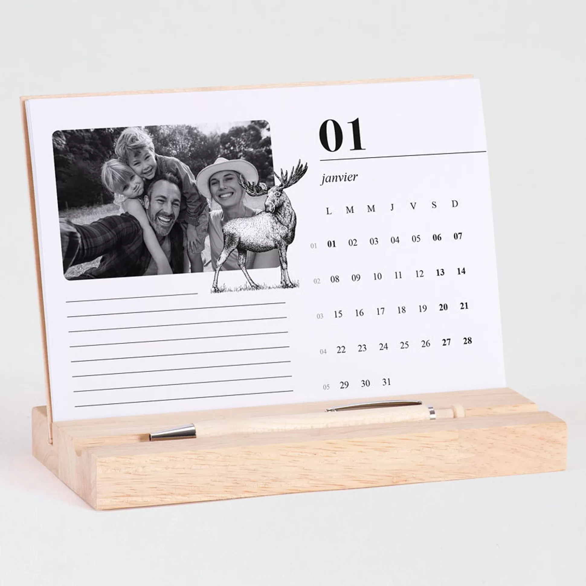 MIJN ONTWERP Mijn Ontwerp-Calendrier A5 Ours Polaire & Son Support Bois