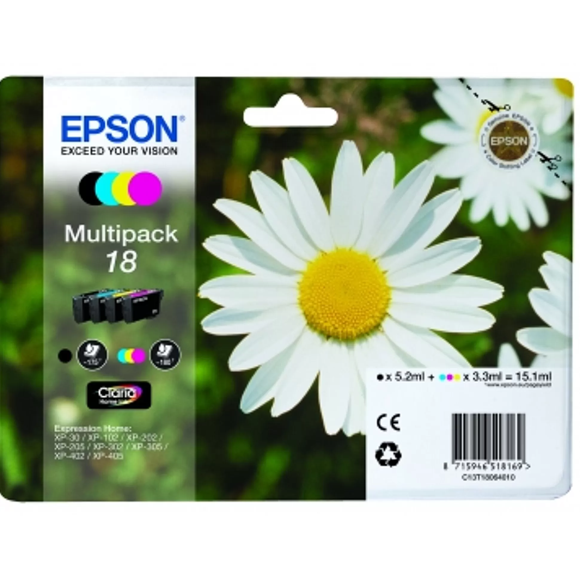 EPSON Inktpatronen-Cartridge 18 Zwart + Tricolor