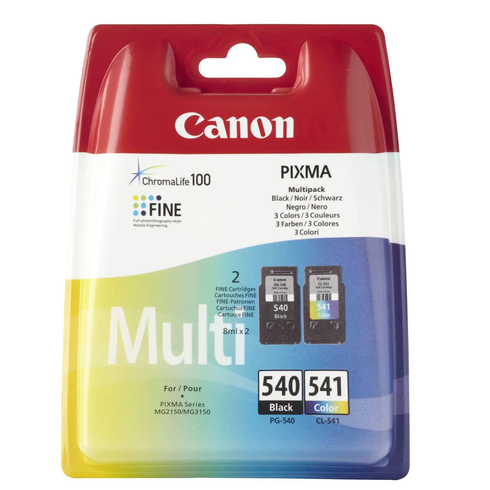 CANON Inktpatronen-Cartridge Pg-540/Cl-541 Zwart + Tricolor Multipack