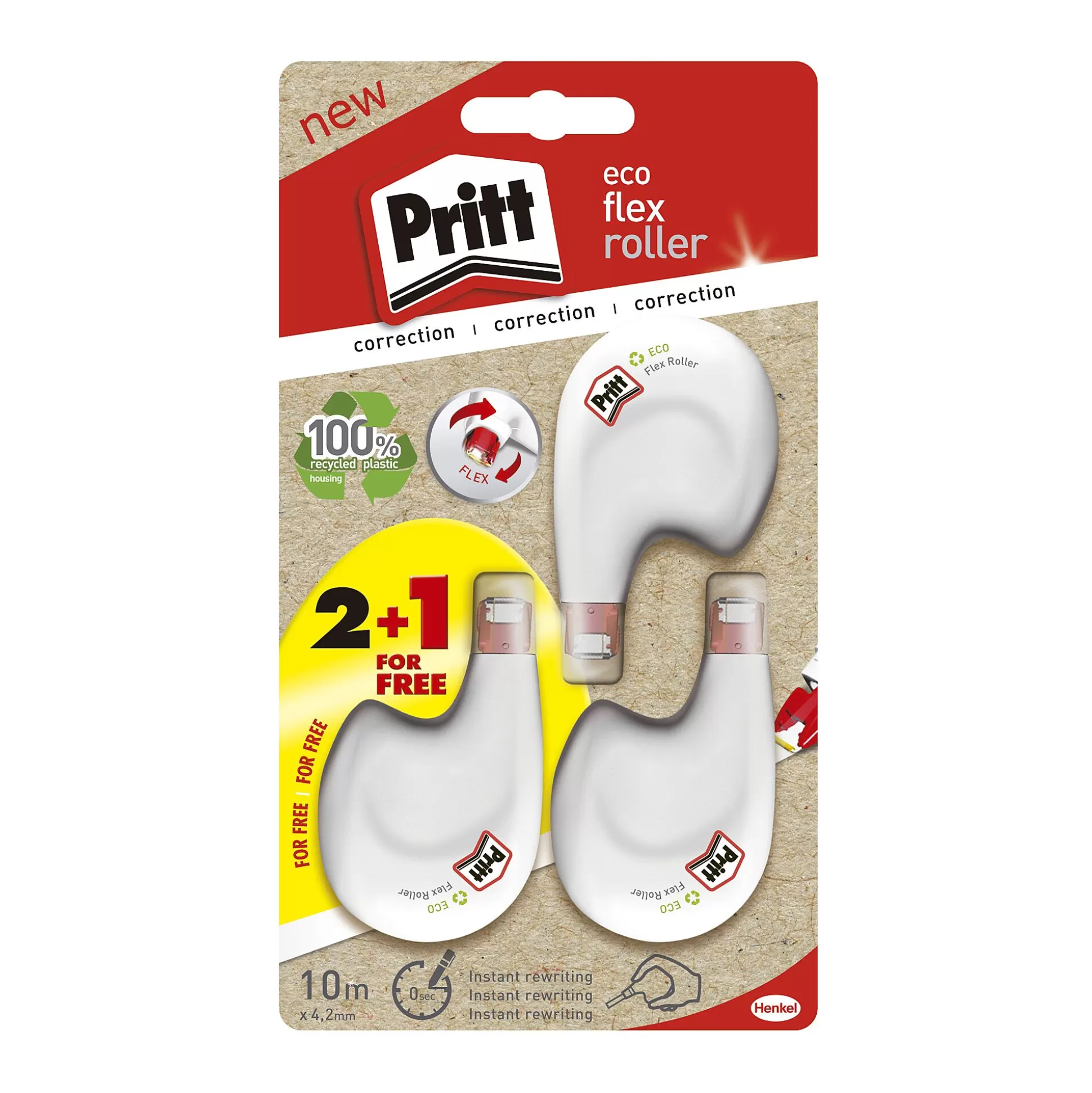 PRITT Corrigeren-Correctieroller Eco Flex 4,2Mm X 10M 2+1 Gratis