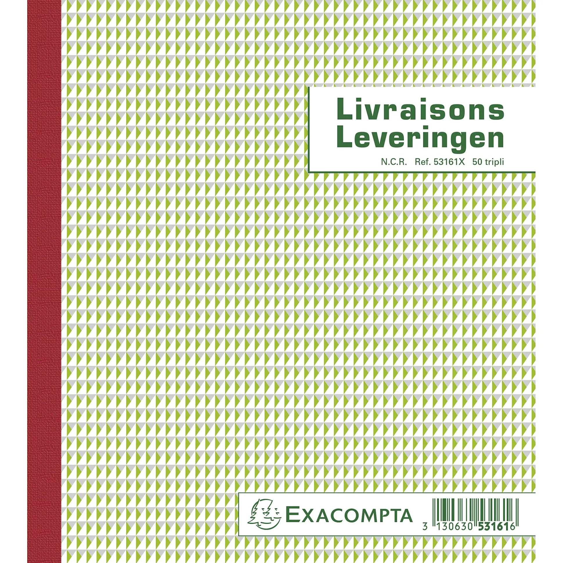 EXACOMPTA Speciaal Papier & Schrijfboeken-Doorschrijfpapier Leveringen Nl+Fr 21X18Cm 50 Bladen Zelfkopi Rend Papier Tripli Ref.53161X
