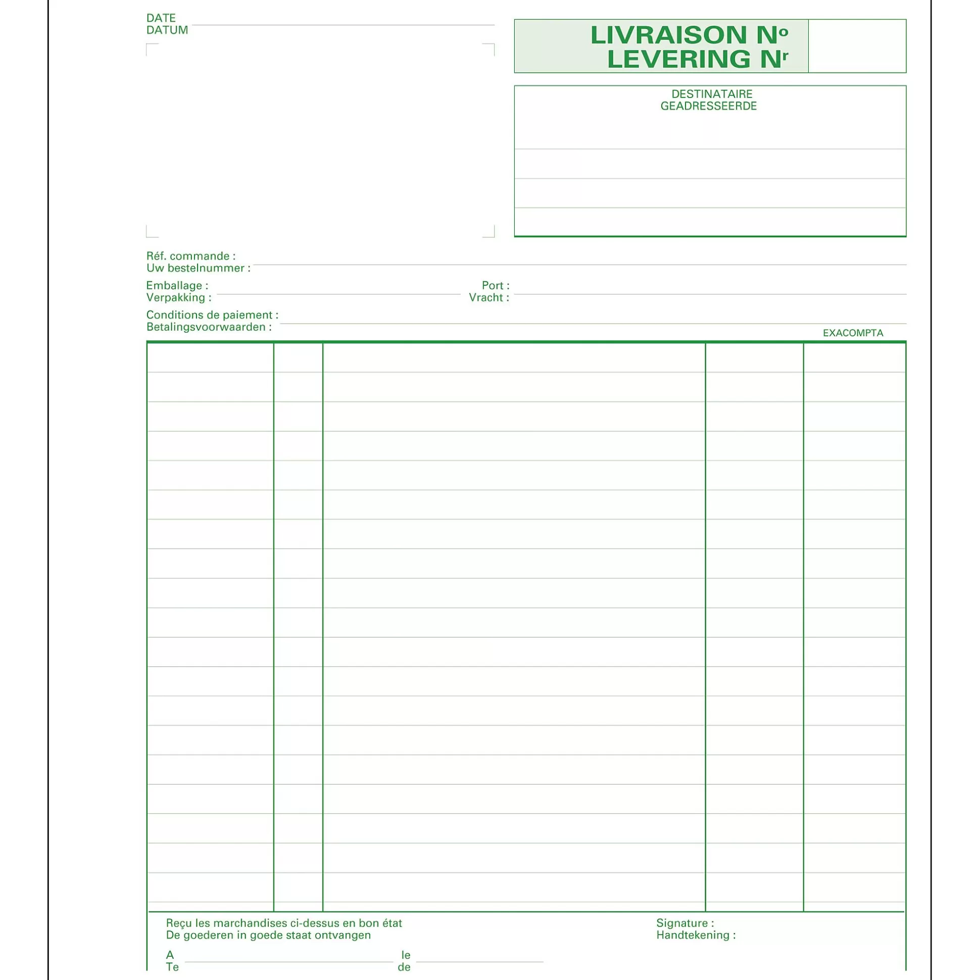 EXACOMPTA Speciaal Papier & Schrijfboeken-Doorschrijfpapier Leveringen Nl+Fr 21X18Cm 50 Bladen Zelfkopi Rend Papier Tripli Ref.53161X