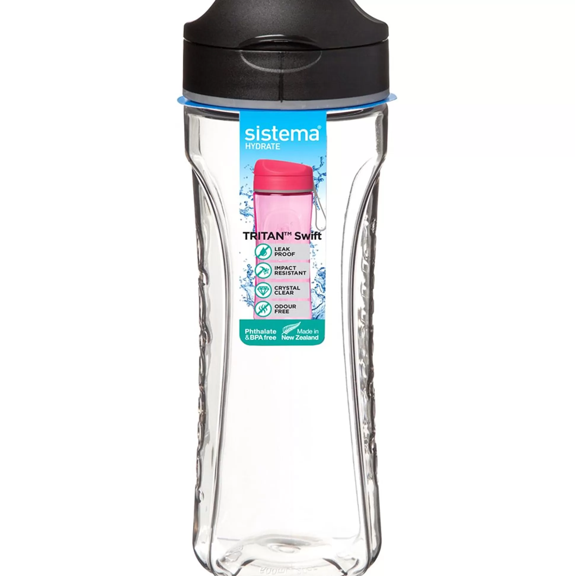 SISTEMA Drinkflessen-Drinkfles 600Ml Hydrate Swift Tritan Zwart