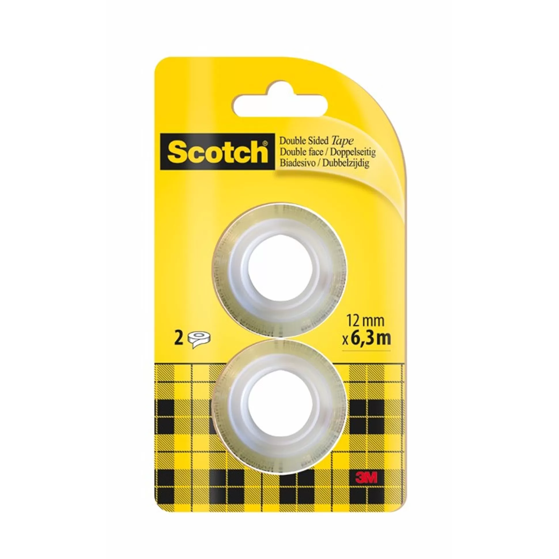 SCOTCH Lijmen & Plakken-Dubbelzijdige Tape 12Mm X 6,3M Duopack