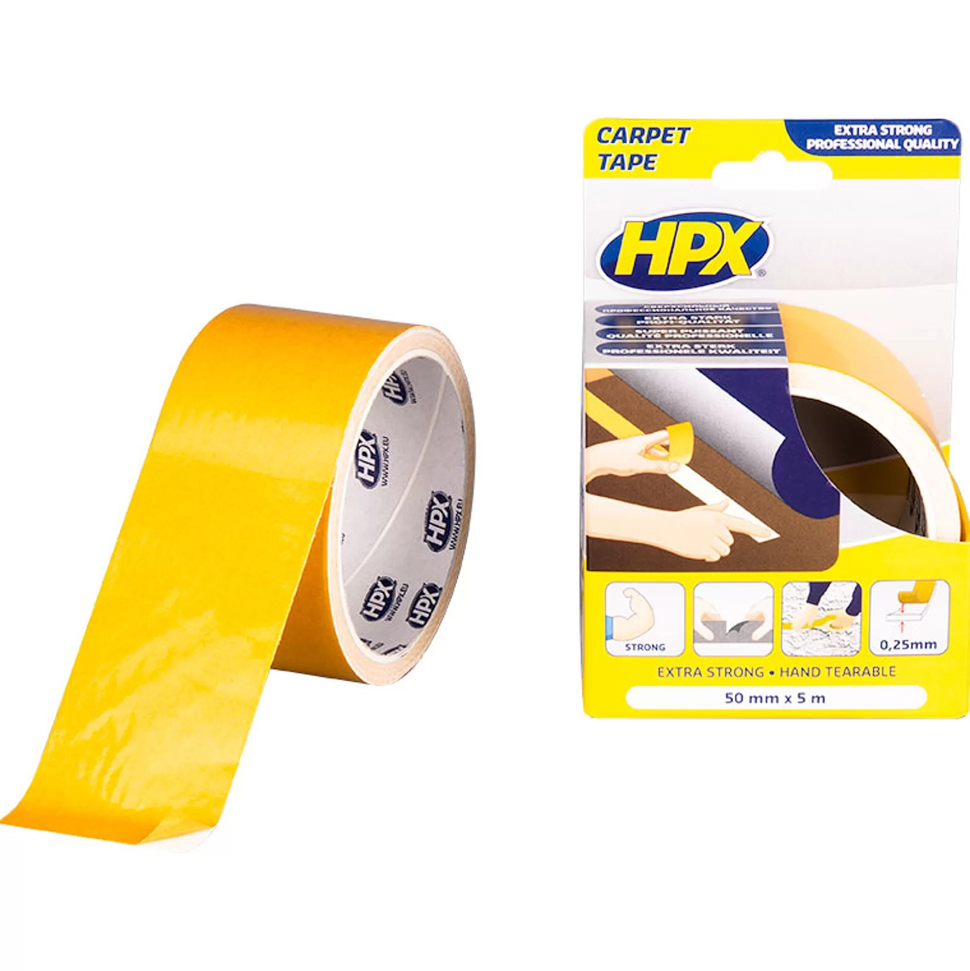 HPX Lijmen & Plakken-Dubbelzijdige Tapijttape 50Mm X 5M