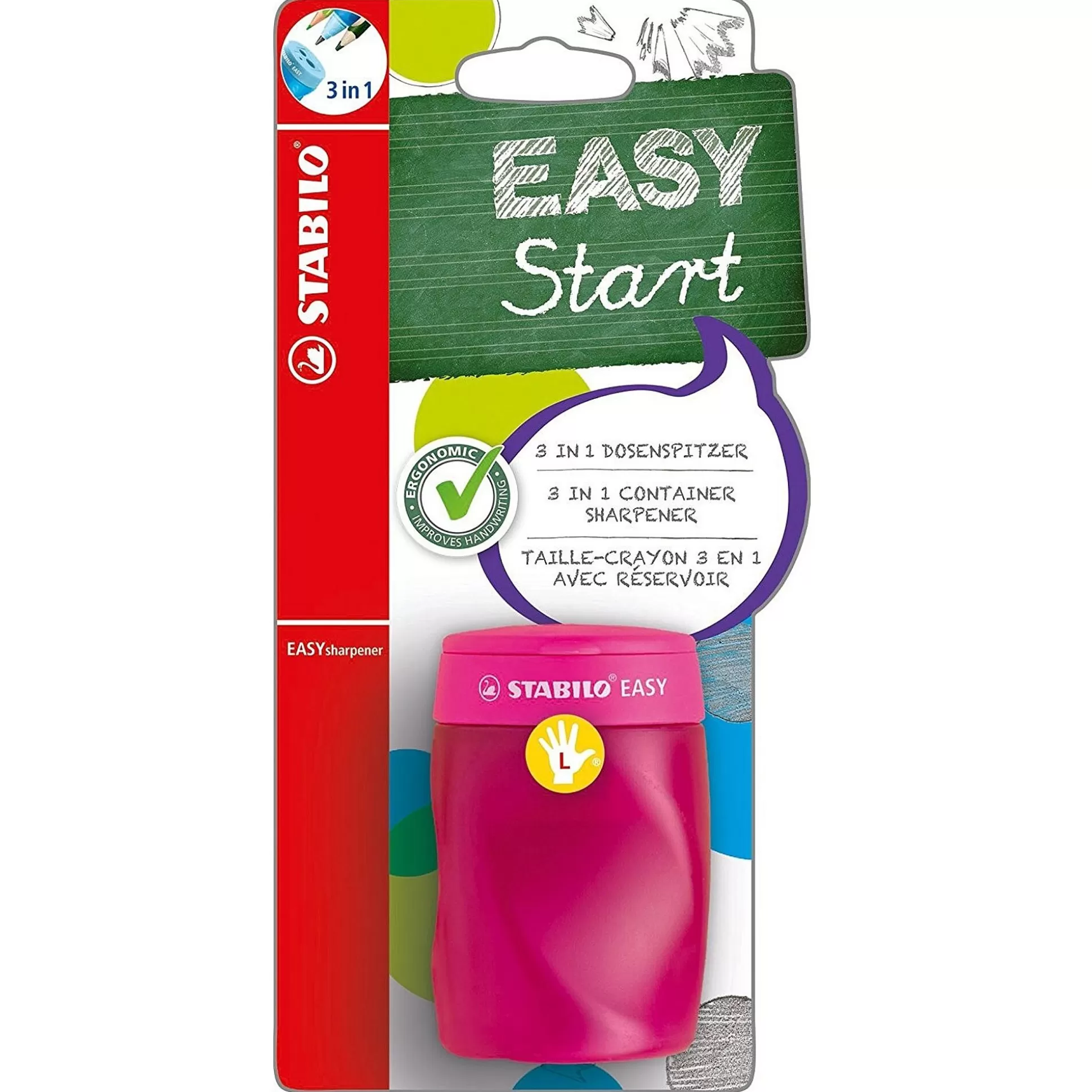 STABILO Potloden & Gommen-Easysharpener Slijper Roze Linkshandigen