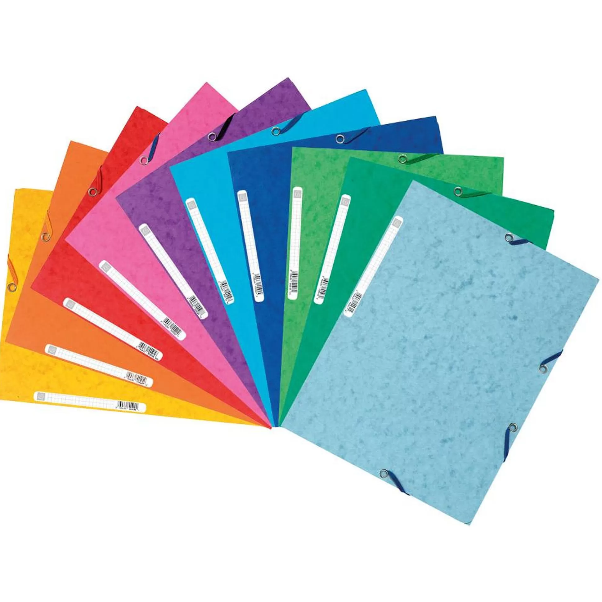 EXACOMPTA Mappen & Hoezen-Elastomap 3 Kleppen A4 Glanskarton 400G/M 1 Van 10 Kleuren