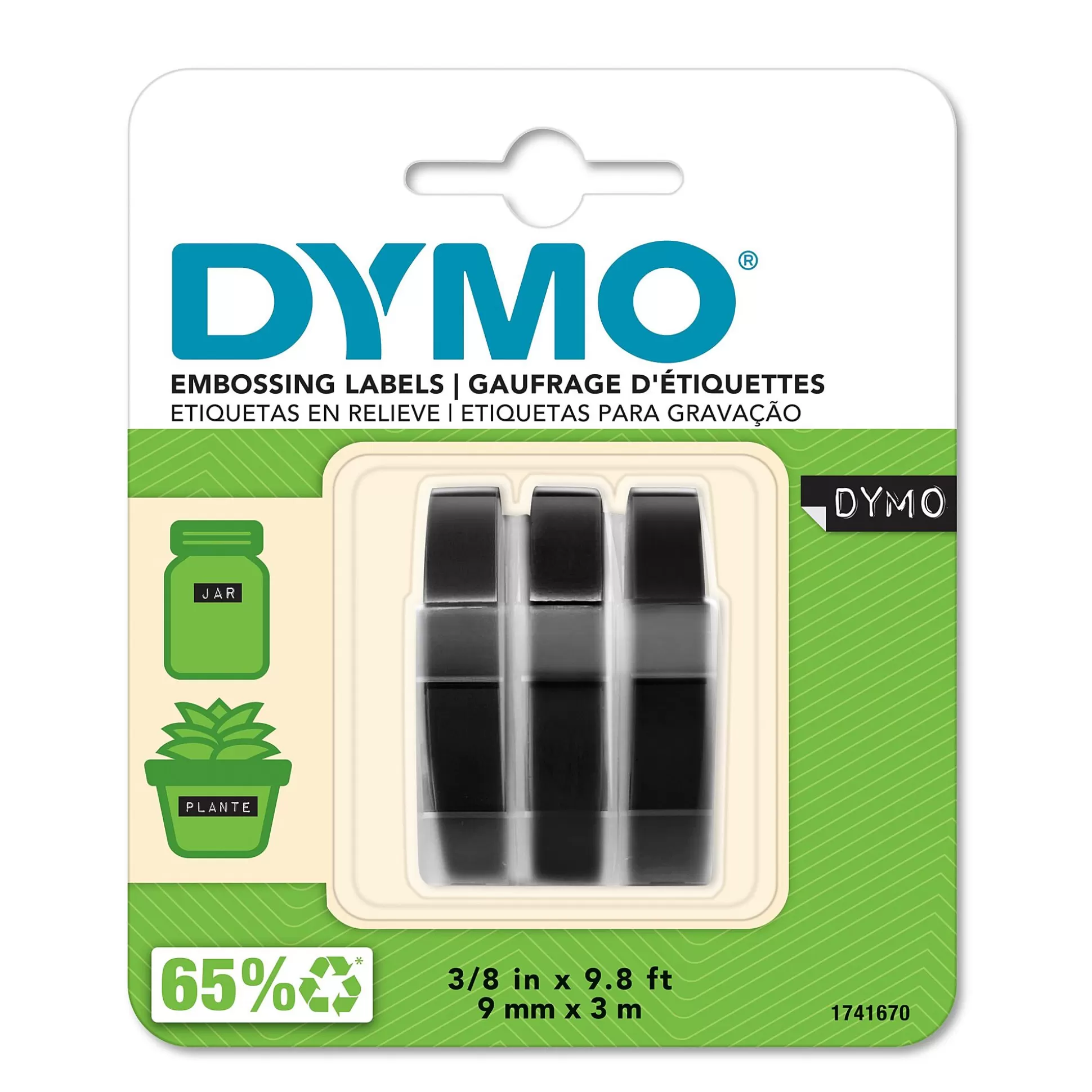 DYMO Labelen & Stempelen-Embossing Reli Ftape Zwart 3 Stuks