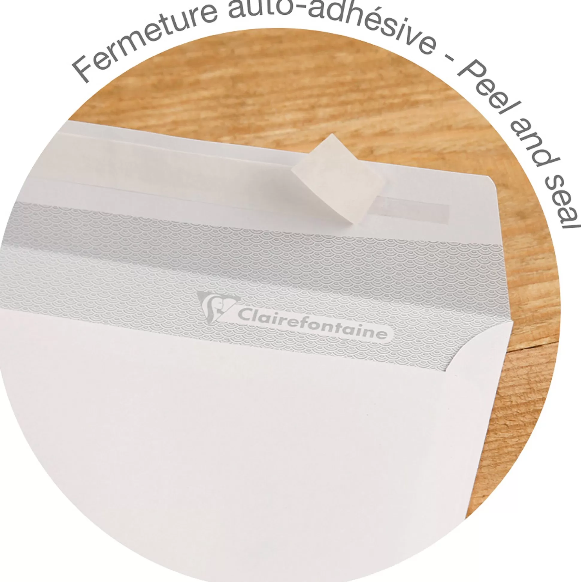 CLAIREFONTAINE Enveloppen & Postzegels-Enveloppen 22,9X11,4Cm Wit 80G/M C5/6 Zelfklevend Met Venster 500 Stuks