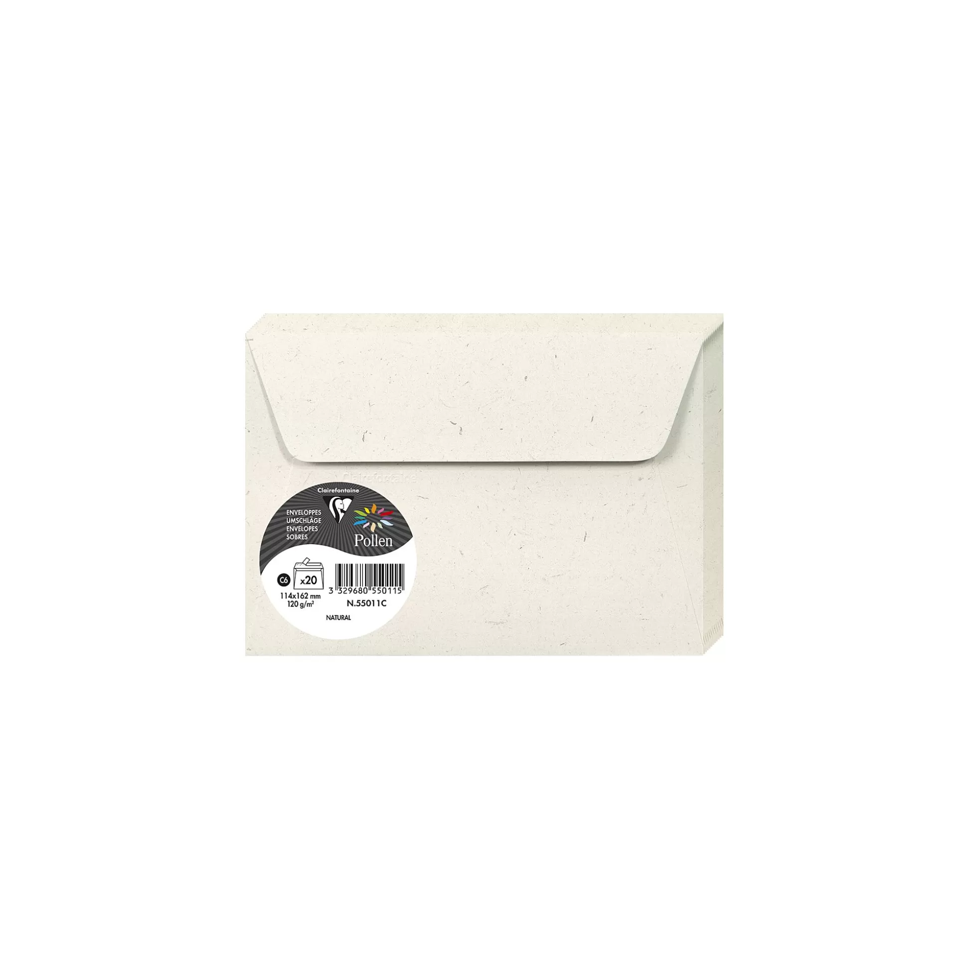 POLLEN Enveloppen & Postzegels-Enveloppen Gerecycleerd Natura Wit C6 16,2X11,4Cm 120G/M Zelfklevend 20 Stuks