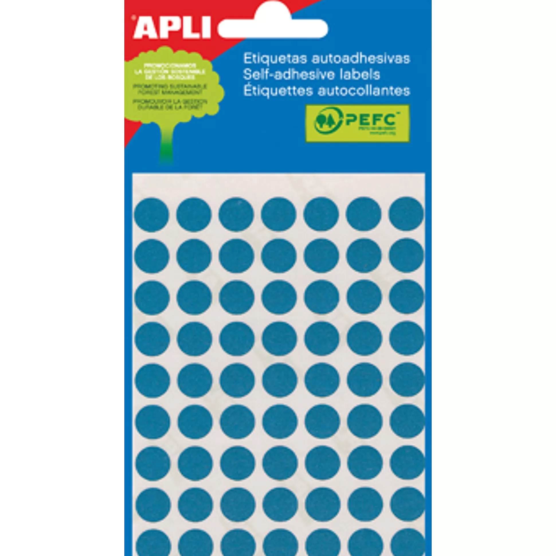 APLI Etiketten & Labels-Etiketten 10Mm Blauw 5 Vellen 315 Stuks