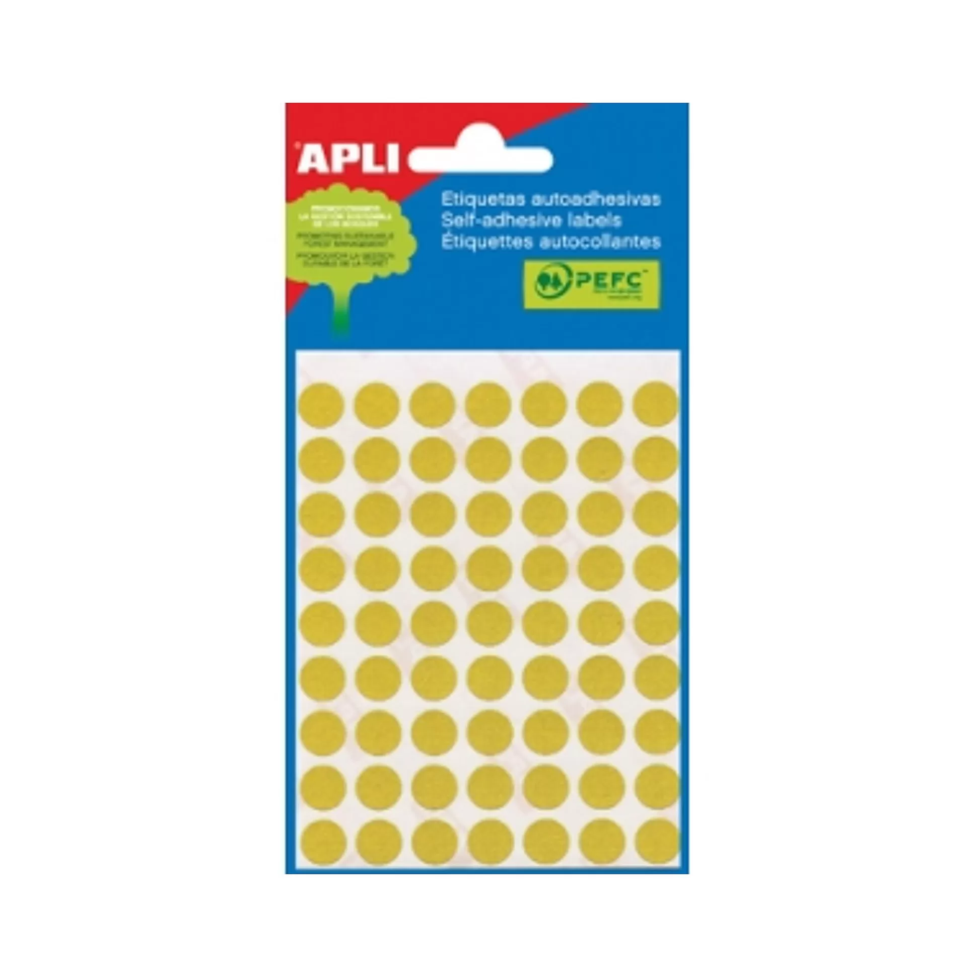 APLI Etiketten & Labels-Etiketten 10Mm Geel 5 Vellen 315 Stuks