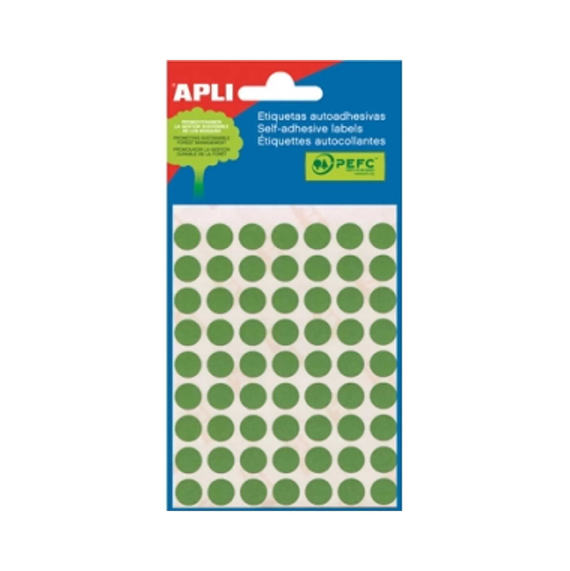 APLI Etiketten & Labels-Etiketten 10Mm Groen 5 Vellen 315 Stuks