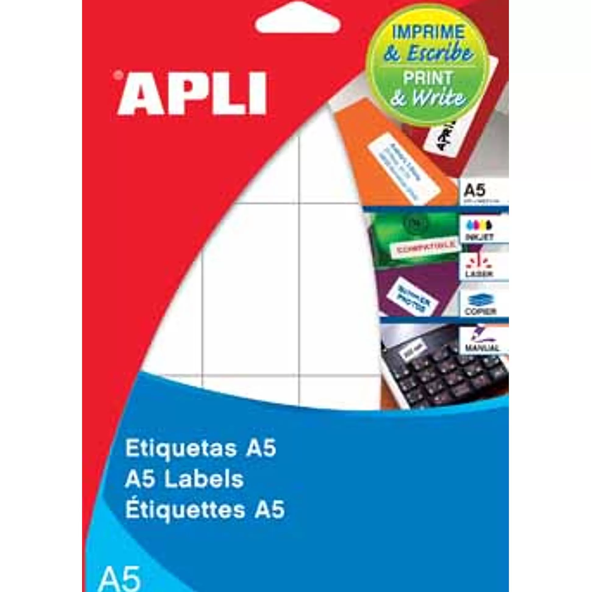 APLI Etiketten & Labels-Etiketten 12X18Mm Wit A5 1650 Stuks