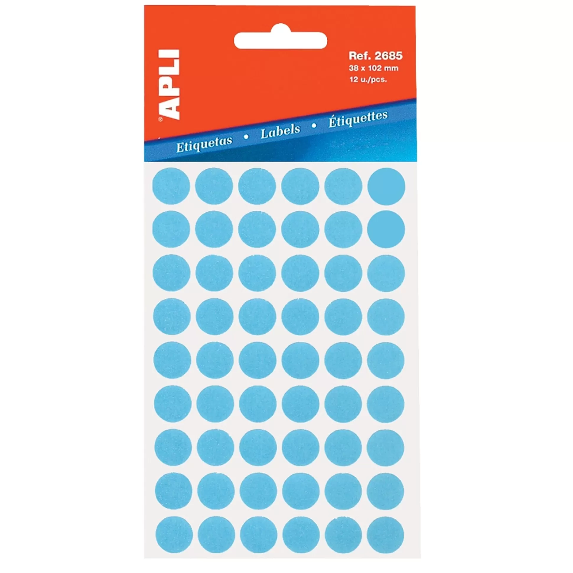 APLI Etiketten & Labels-Etiketten 13Mm Blauw 5 Vellen 175 Stuks