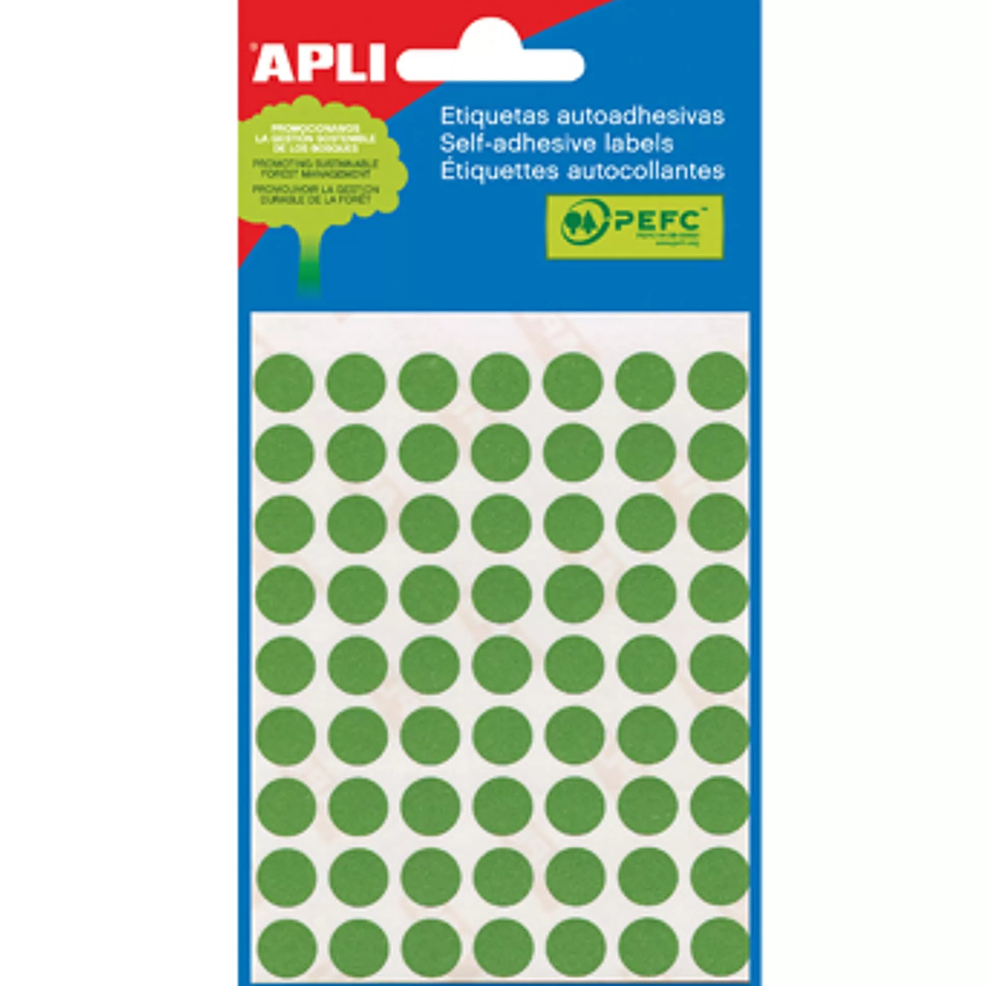 APLI Etiketten & Labels-Etiketten 13Mm Groen 5 Vellen 175 Stuks