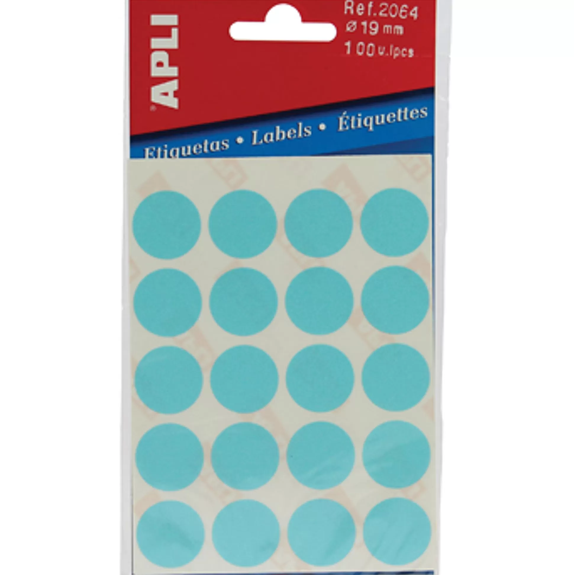 APLI Etiketten & Labels-Etiketten 19Mm Blauw 5 Vellen 100 Stuks