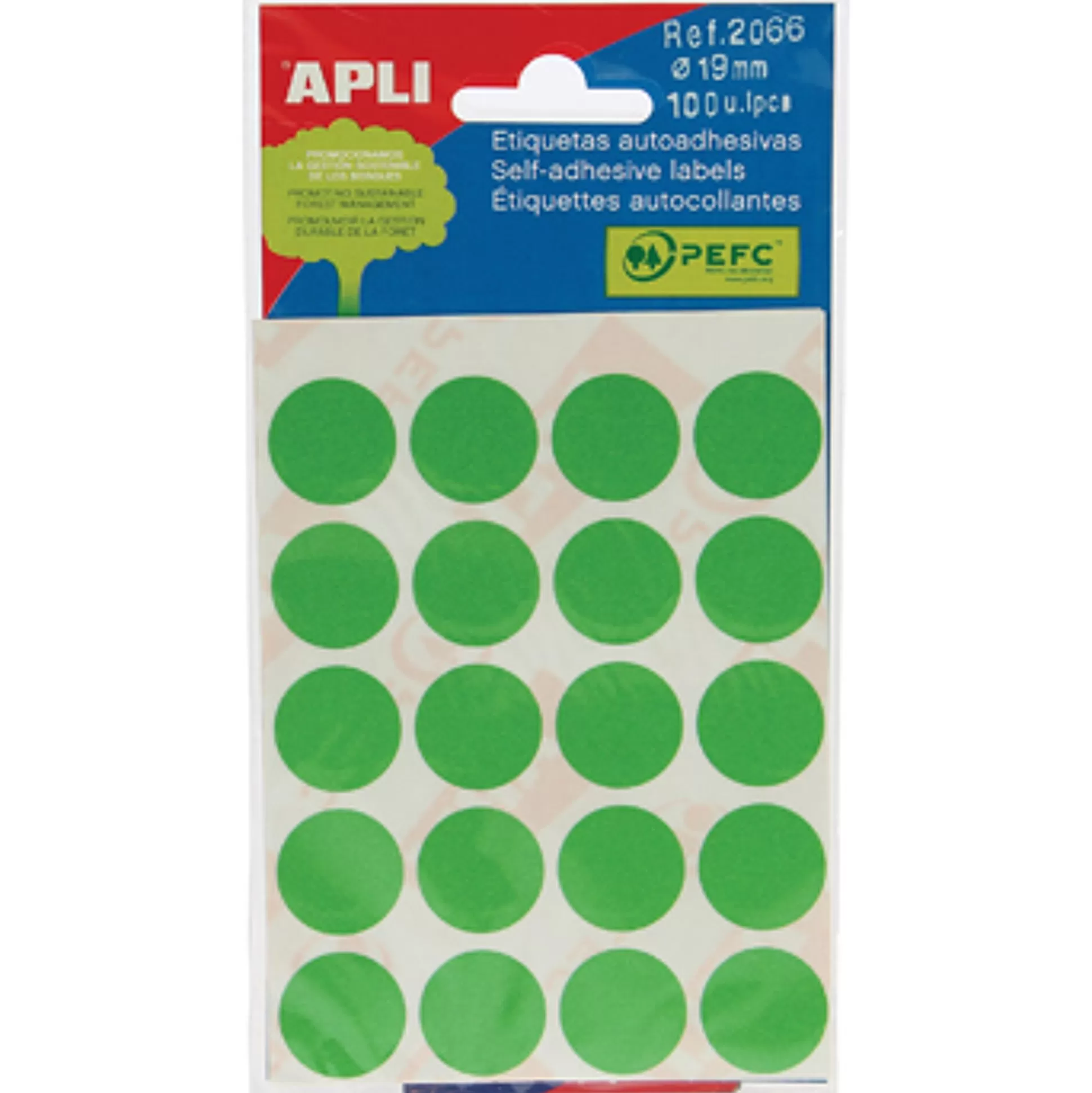 APLI Etiketten & Labels-Etiketten 19Mm Groen 5 Vellen 100 Stuks