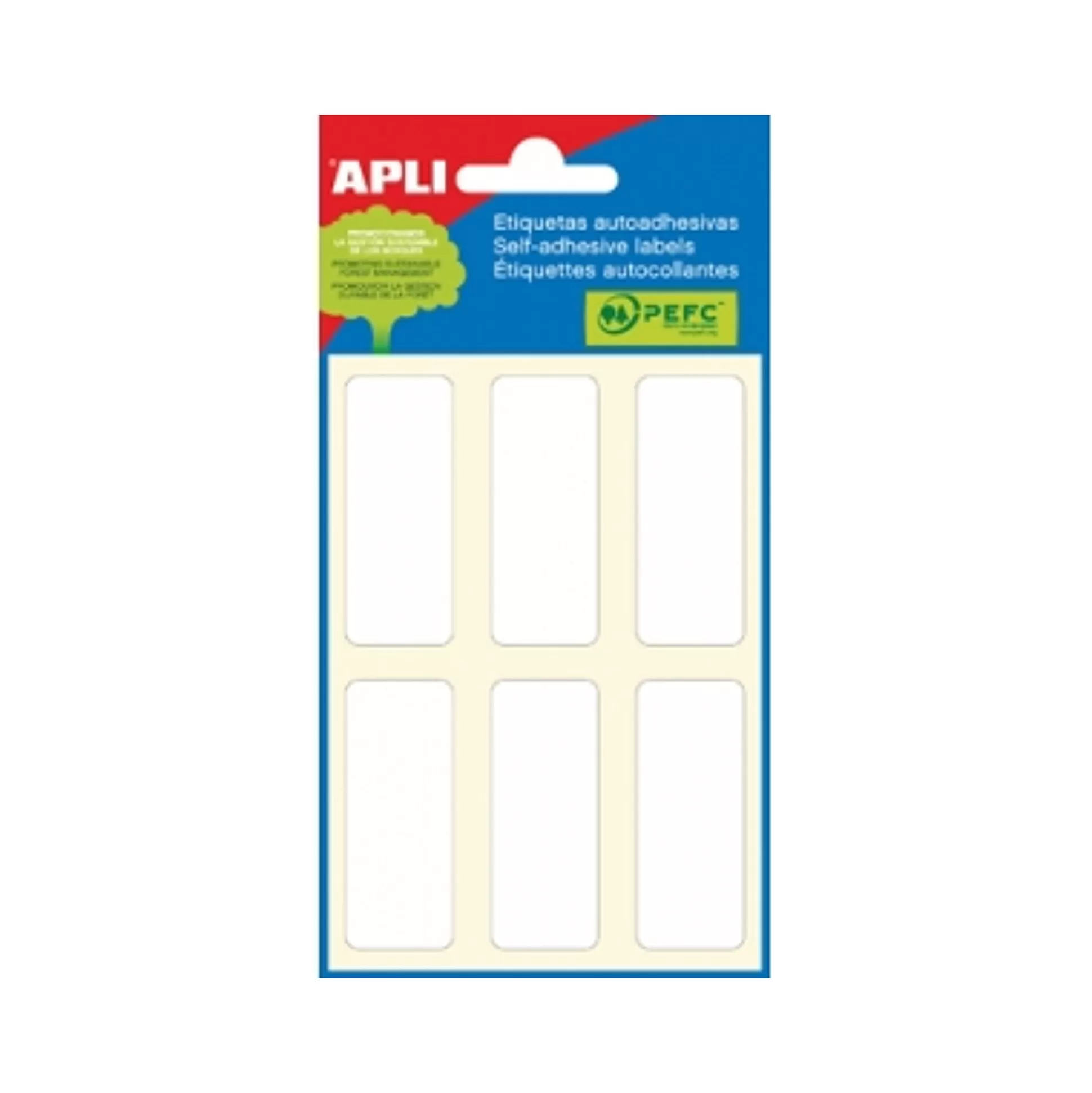 APLI Etiketten & Labels-Etiketten 20X50Mm Wit 6 Vellen 36 Stuks